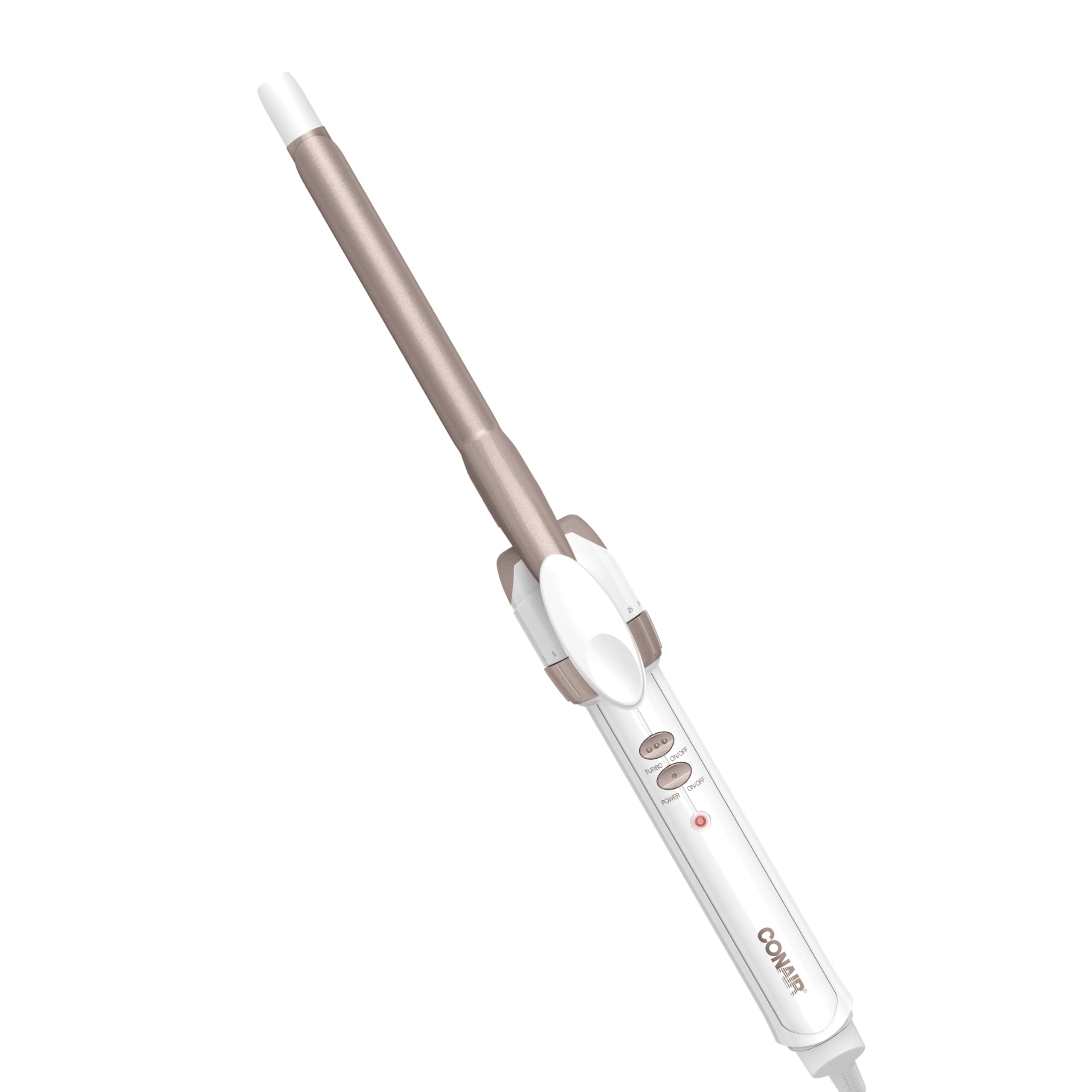 Conair Double Ceramic 1-Inch Curling Iron, 1-Inch Barrel Creates Classic Curls, Hair Curler for Use on Short, Medium, & Long Hair, White/Rose Gold