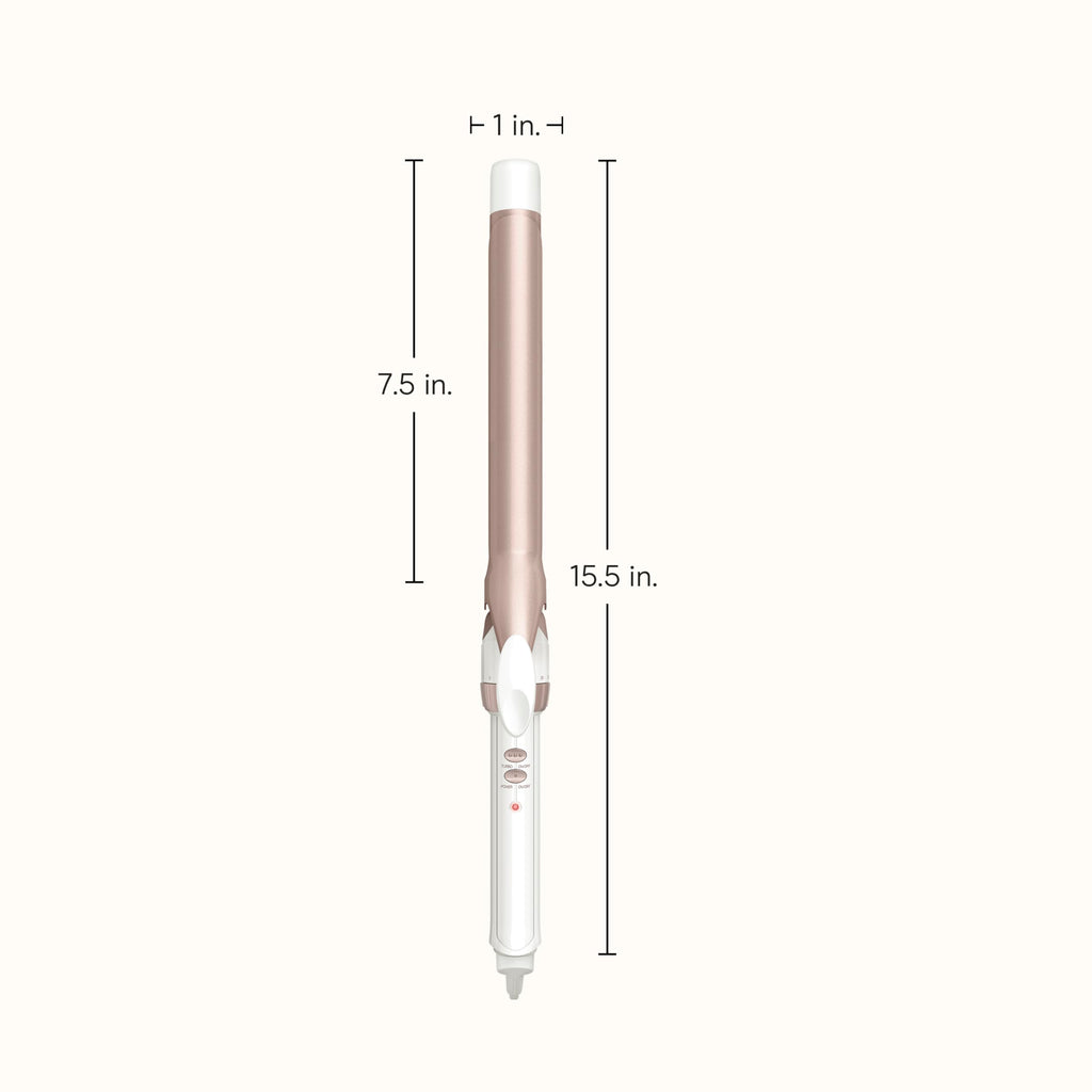 Conair Double Ceramic 1-Inch Curling Iron, 1-Inch Barrel Creates Classic Curls, Hair Curler for Use on Short, Medium, & Long Hair, White/Rose Gold