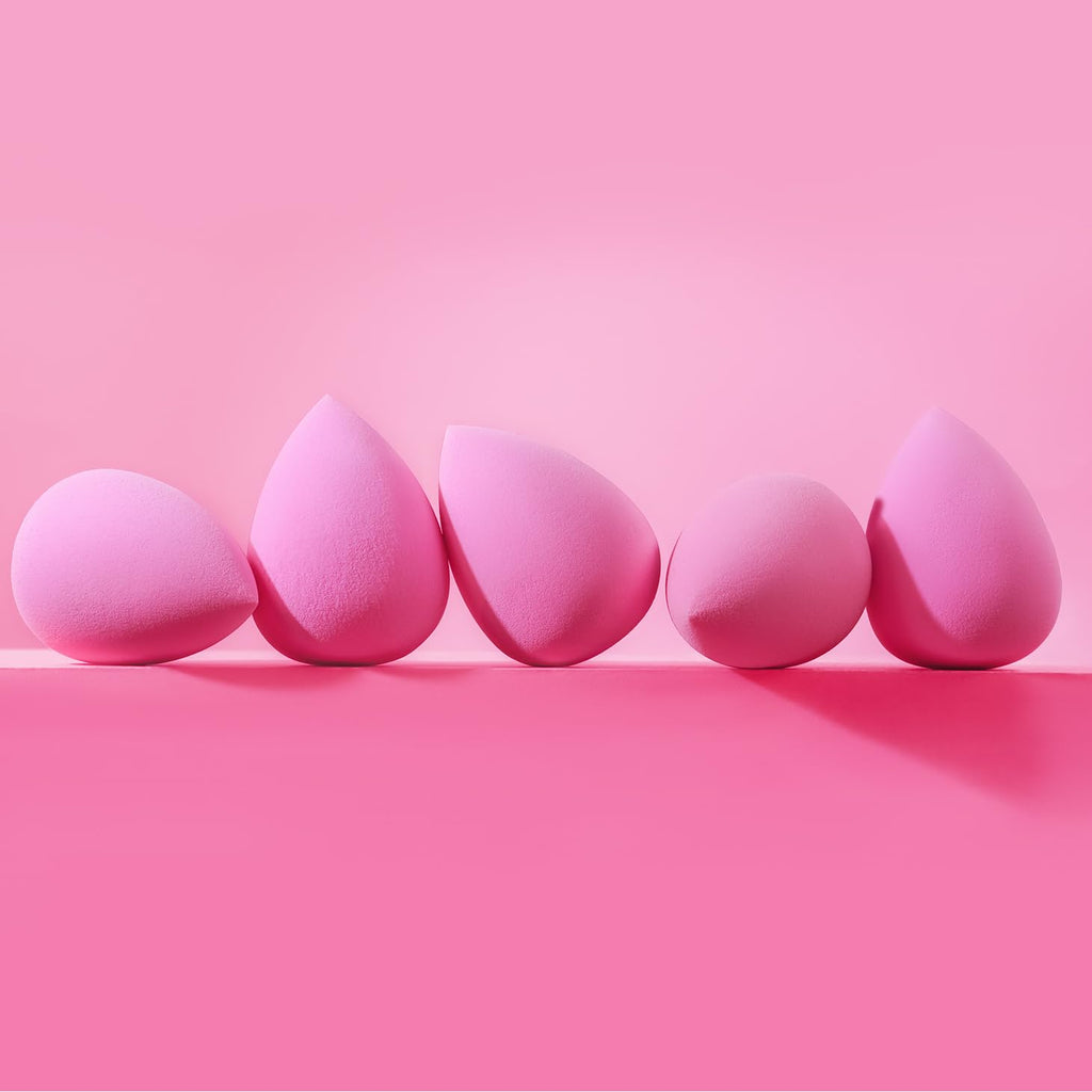 BEAKEY Makeup Sponge Set 5 Pack Micro Porous Low Absorption Soft Latex Free Foundation Beauty Sponges & Blenders for Powder Cream