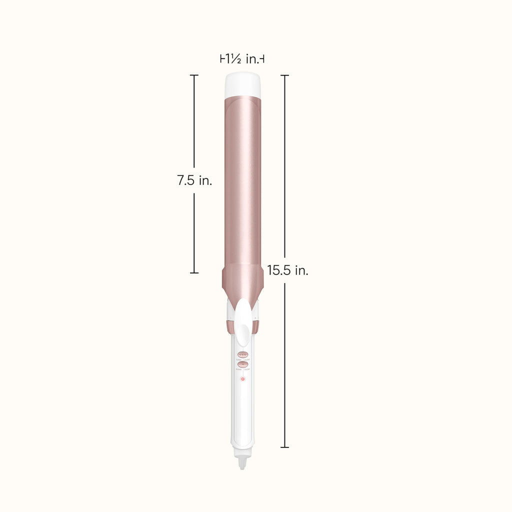 Conair Double Ceramic 1-Inch Curling Iron, 1-Inch Barrel Creates Classic Curls, Hair Curler for Use on Short, Medium, & Long Hair, White/Rose Gold