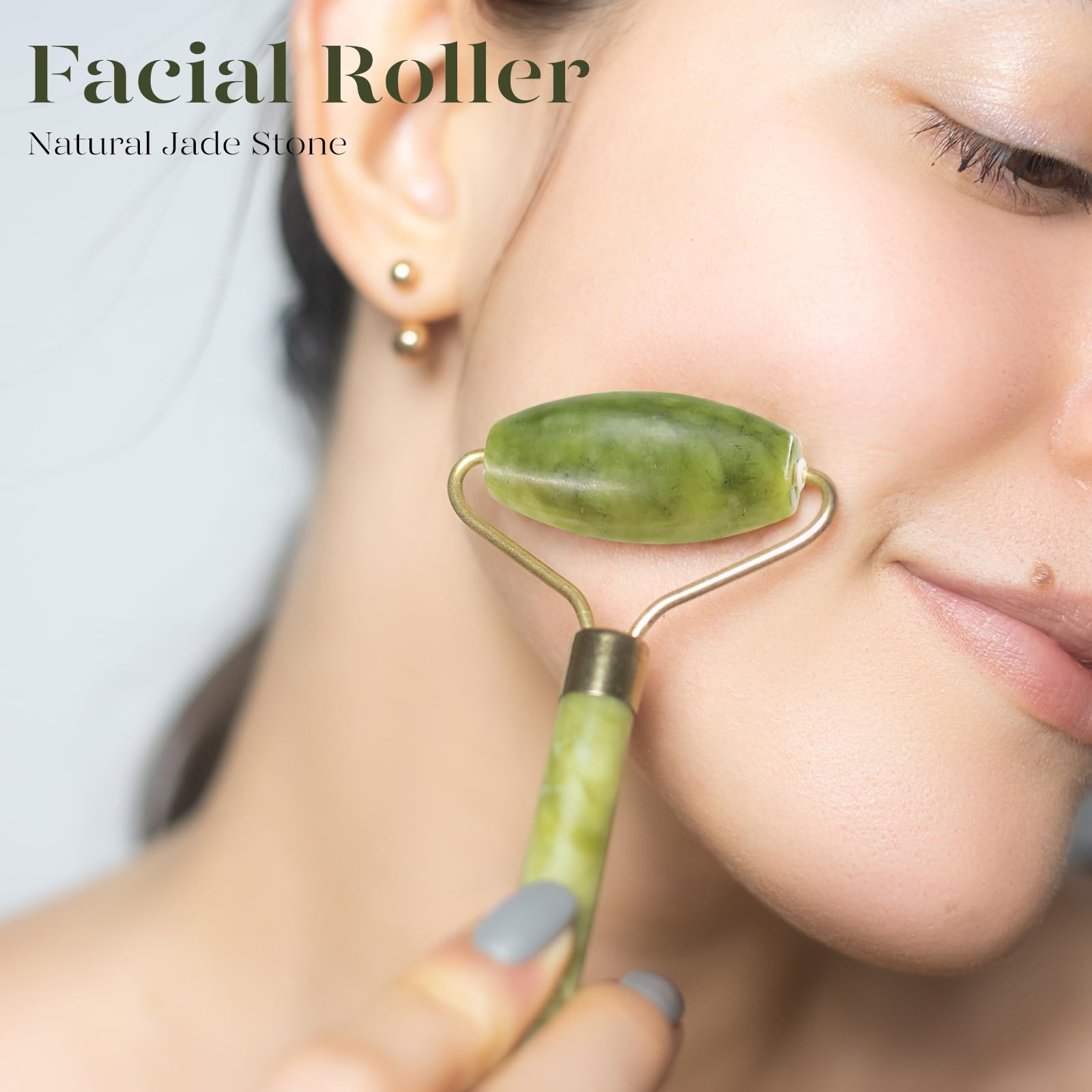 BAIMEI IcyMe Rose Quartz Roller & Gua Sha Set, Cooling Face Roller for Depuffing & Lymphatic Massage, Sculpting Tool for Face, Eyes & Neck, Smooth Skincare Gift for Women and Men