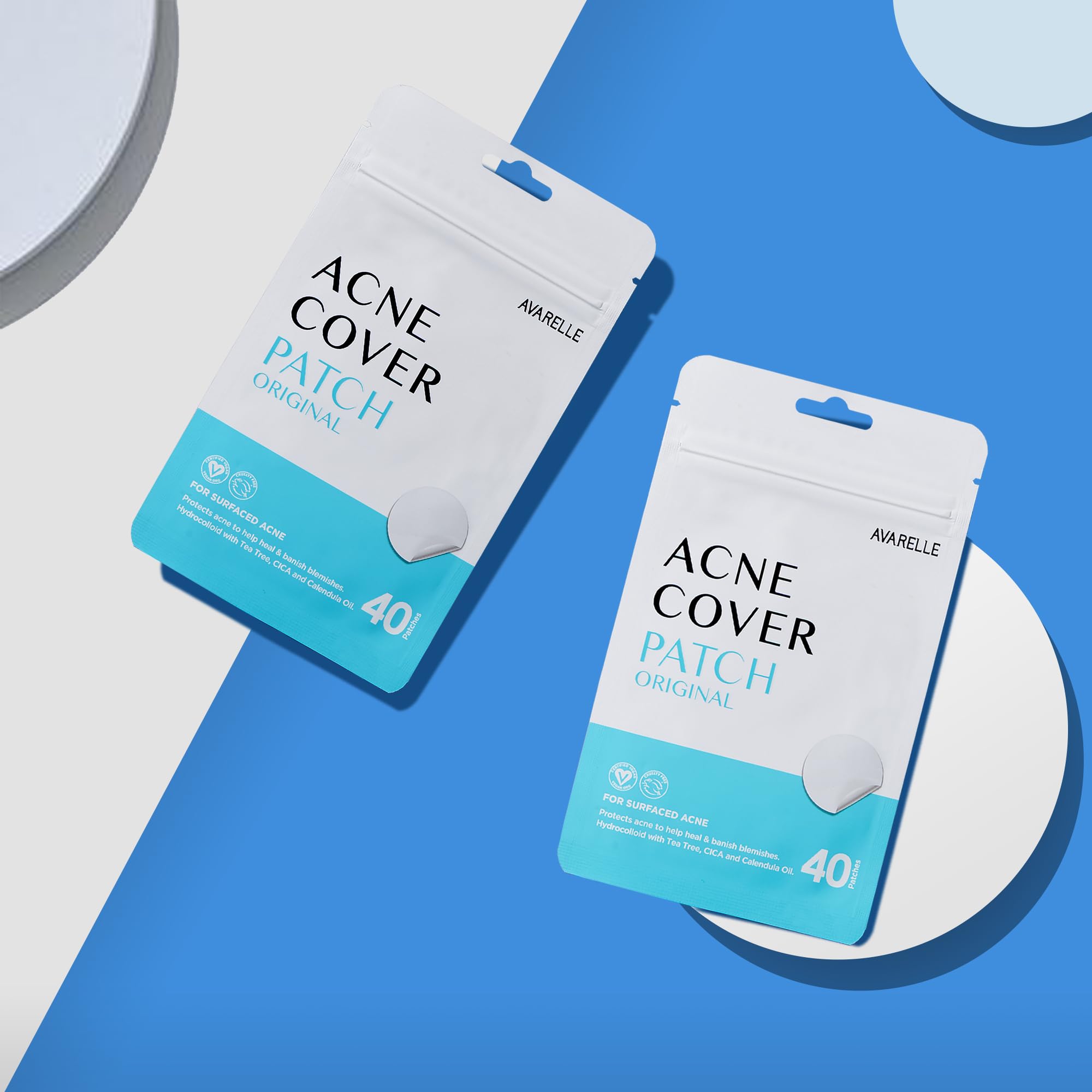 AVARELLE Pimple Patches for Face | Hydrocolloid Acne Patches for Covering Blemishes | Zit Patches with Tea Tree, Calendula, & Cica | HSA Store Eligible Items (10-14 mm, 80 Count)