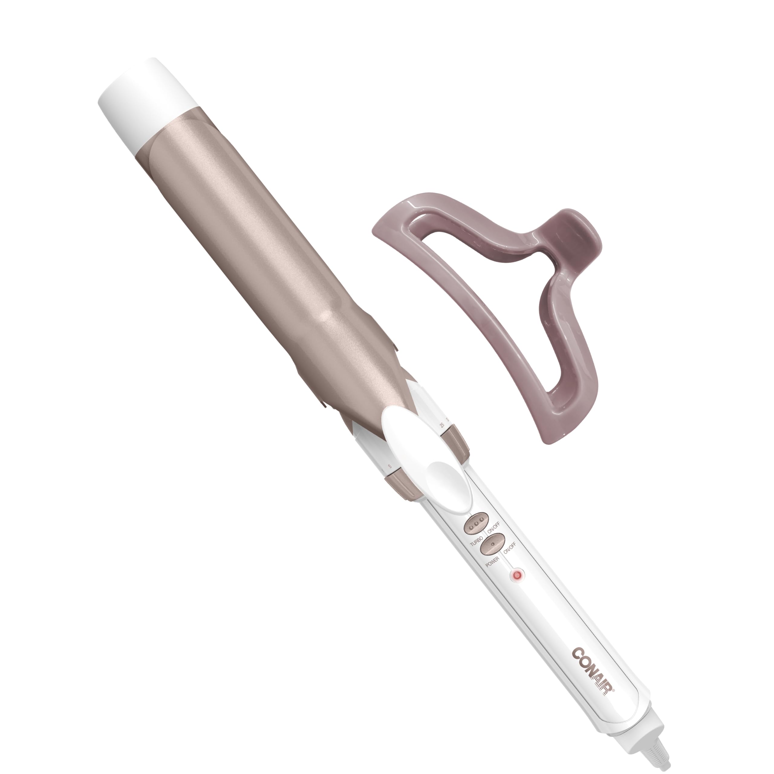 Conair Double Ceramic 1-Inch Curling Iron, 1-Inch Barrel Creates Classic Curls, Hair Curler for Use on Short, Medium, & Long Hair, White/Rose Gold