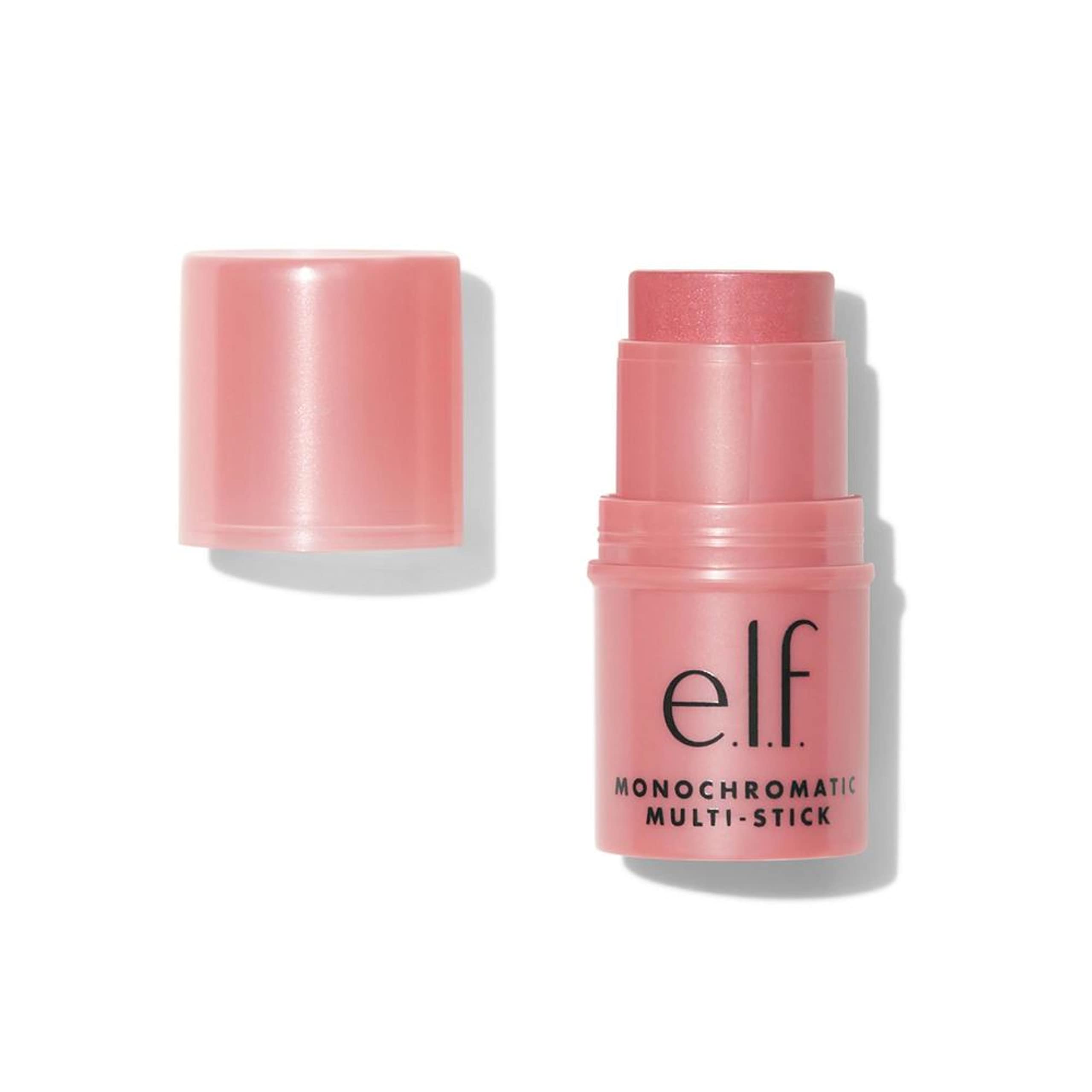 e.l.f. Monochromatic Multi Stick, Travel-Sized Luxuriously Creamy & Blendable Color, For Eyes, Lips & Cheeks, Vegan & Cruelty-Free, Glistening Peach, 0.17 Oz