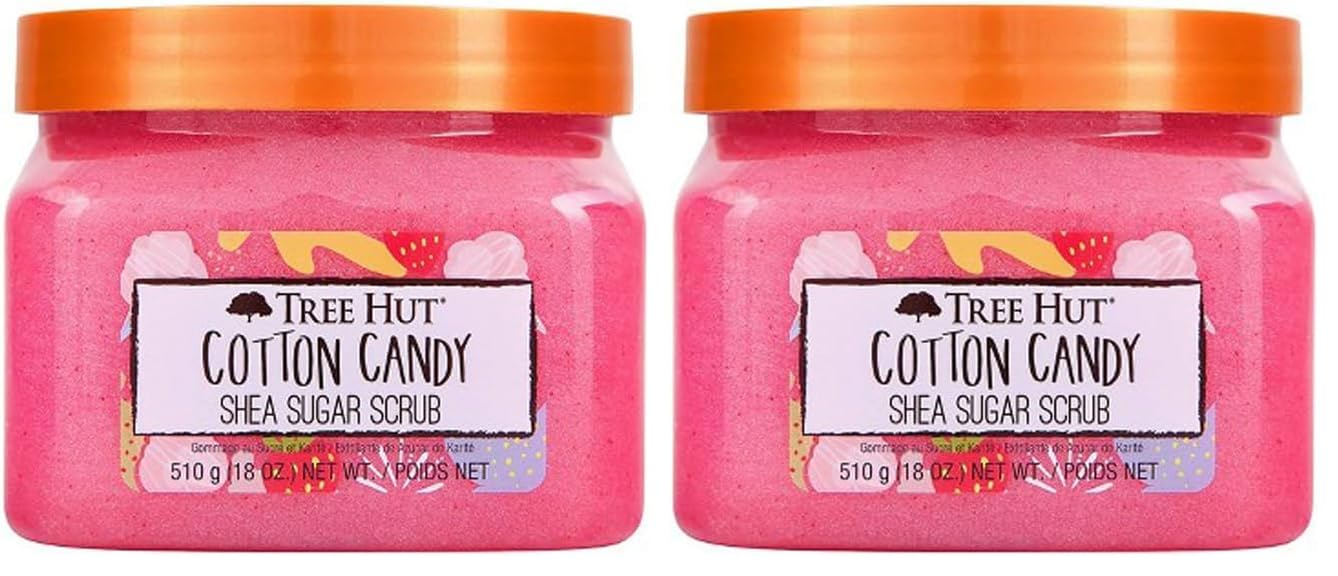 Tree Hut Pink Hibiscus Body Scrub, Exfoliating & Hydrating Sugar Scrub with Shea Butter & Essential Oils, Smooth Skin, Body Exfoliator For All Skin Types, Self Care Gifts for Women, Vegan, 18 Oz