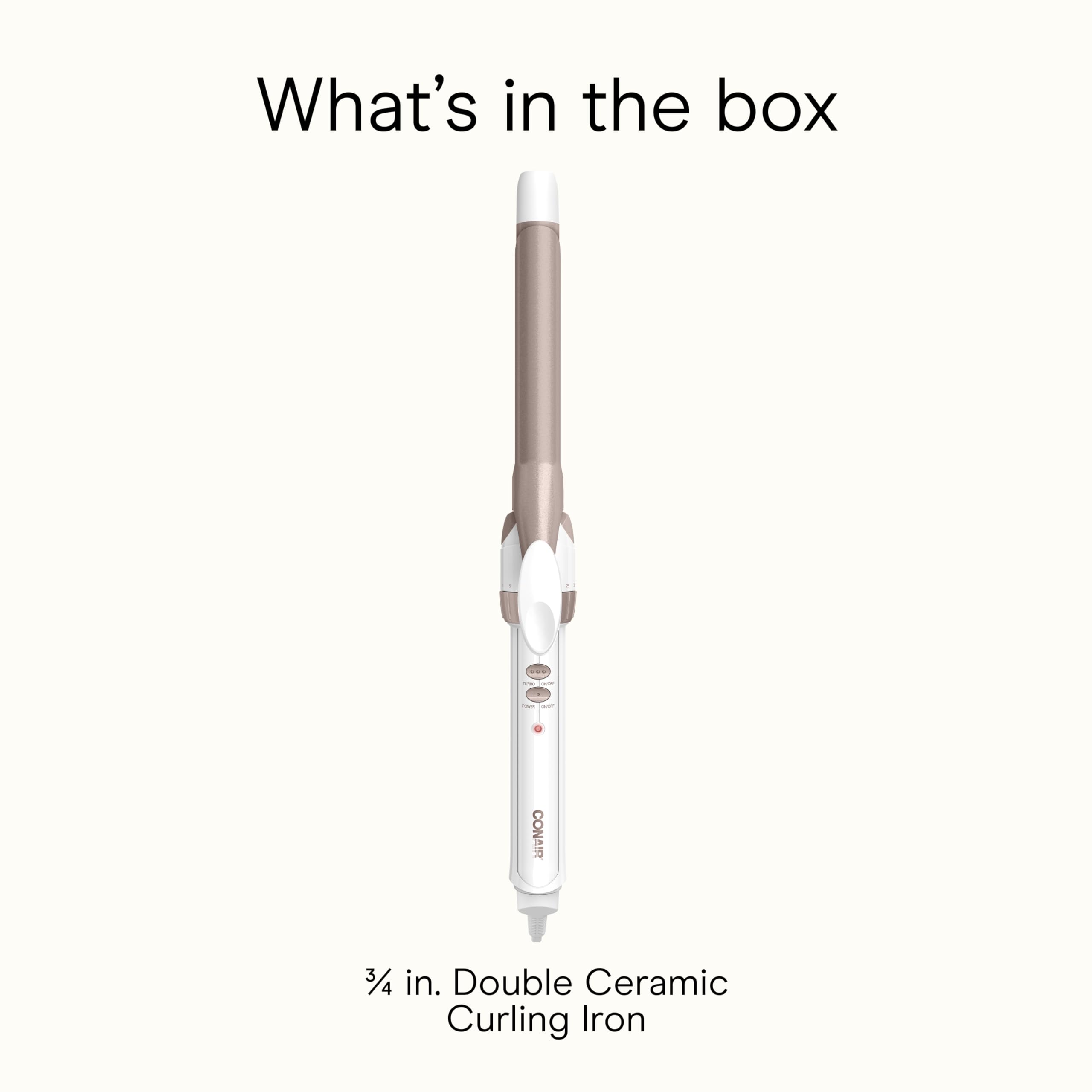 Conair Double Ceramic 1-Inch Curling Iron, 1-Inch Barrel Creates Classic Curls, Hair Curler for Use on Short, Medium, & Long Hair, White/Rose Gold