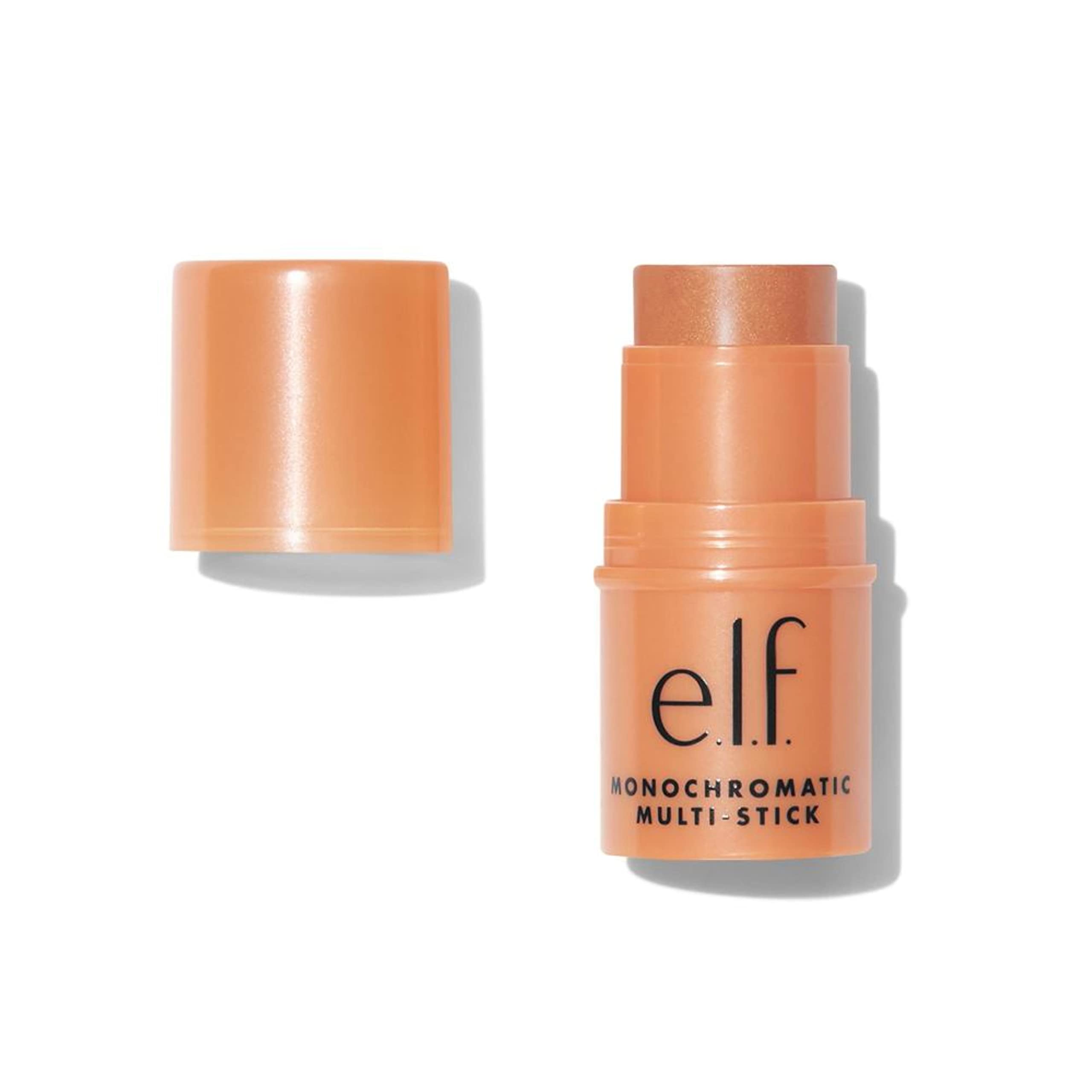 e.l.f. Monochromatic Multi Stick, Travel-Sized Luxuriously Creamy & Blendable Color, For Eyes, Lips & Cheeks, Vegan & Cruelty-Free, Glistening Peach, 0.17 Oz