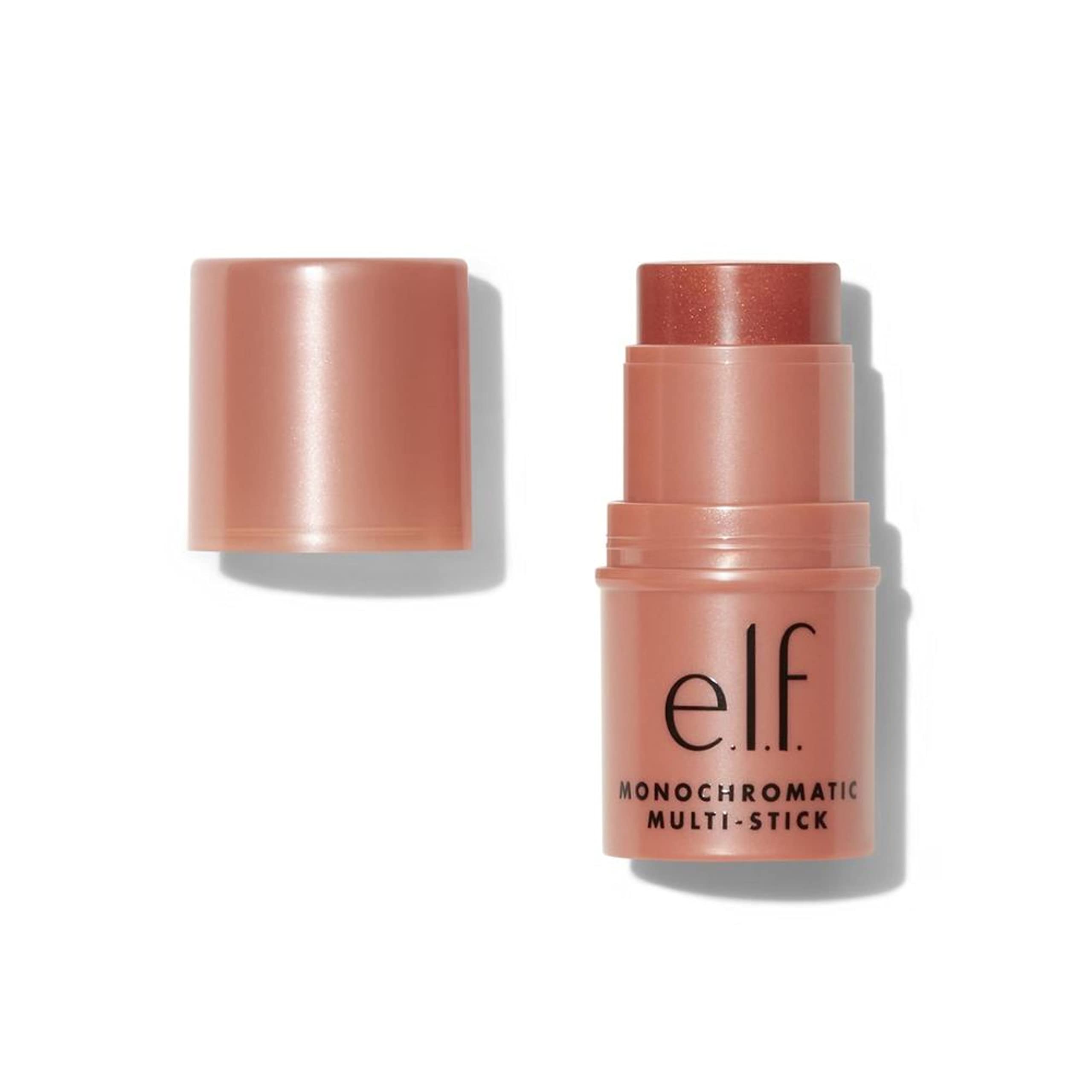 e.l.f. Monochromatic Multi Stick, Travel-Sized Luxuriously Creamy & Blendable Color, For Eyes, Lips & Cheeks, Vegan & Cruelty-Free, Glistening Peach, 0.17 Oz