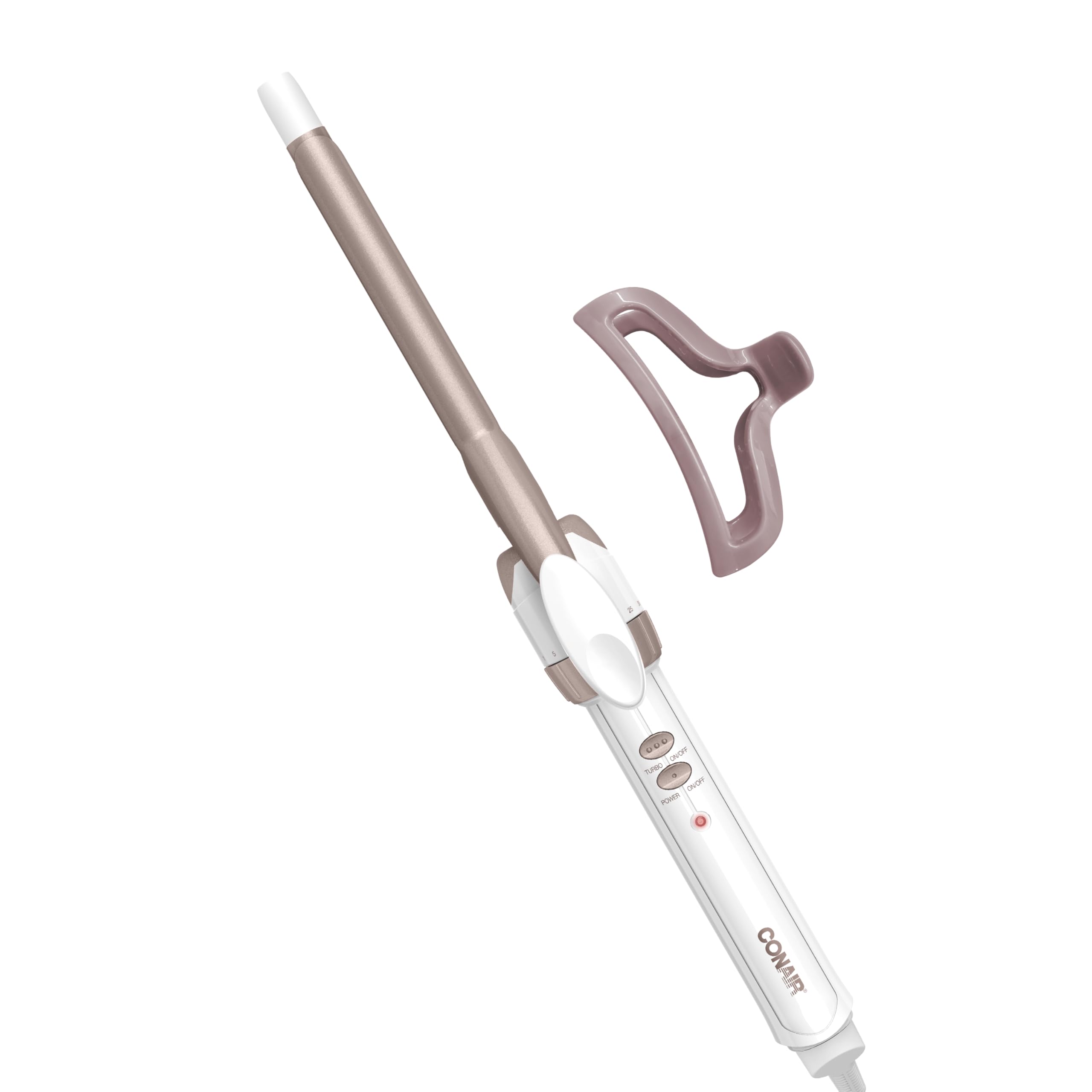 Conair Double Ceramic 1-Inch Curling Iron, 1-Inch Barrel Creates Classic Curls, Hair Curler for Use on Short, Medium, & Long Hair, White/Rose Gold