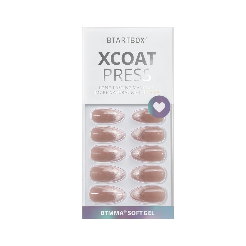 BTArtbox Square Ombre Press On Nails -Soft Gel Press On Nails Short with Nail Glue, 16 Sizes - 32 Reusable Fake Nails Kit, Vanilla Cream