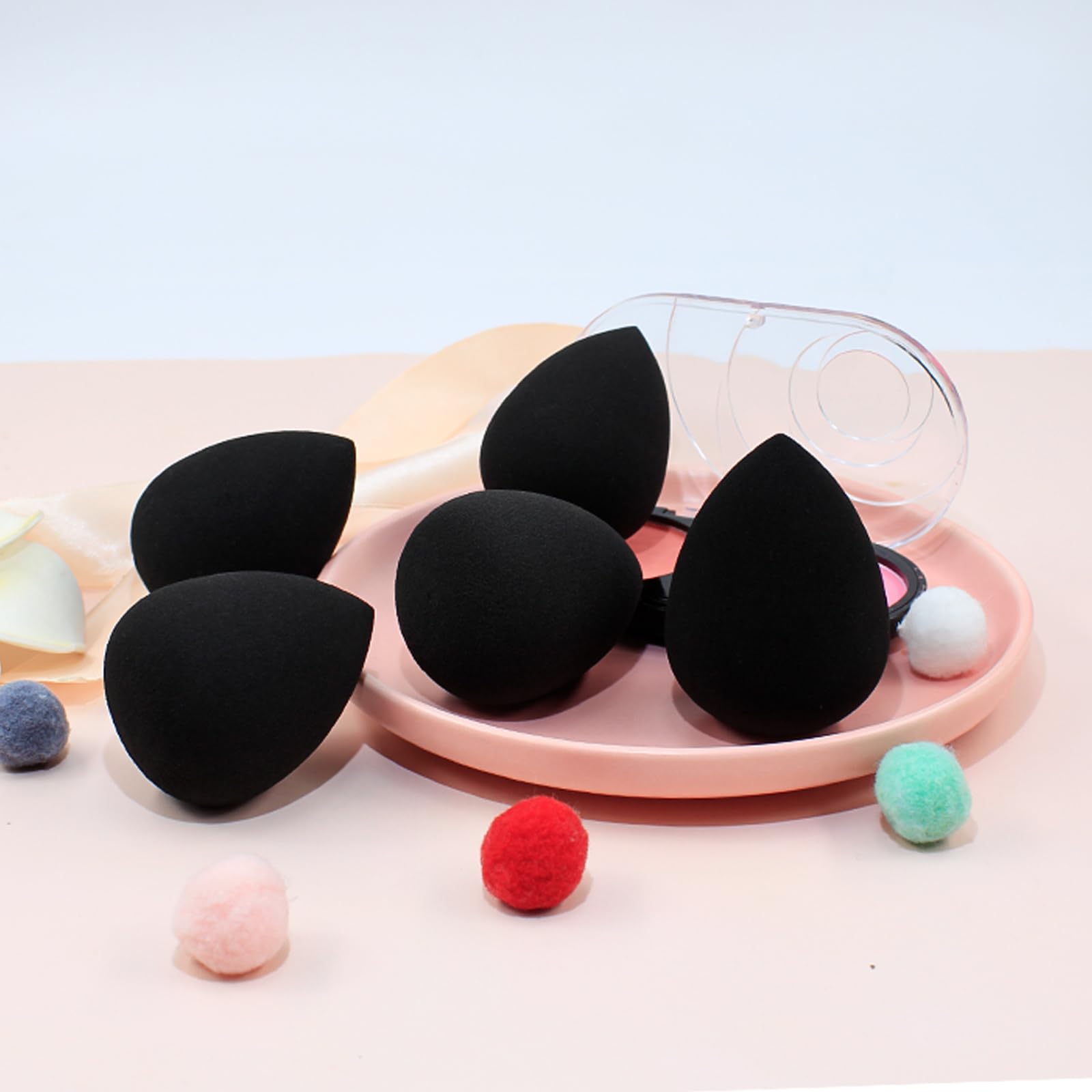 BEAKEY Makeup Sponge Set 5 Pack Micro Porous Low Absorption Soft Latex Free Foundation Beauty Sponges & Blenders for Powder Cream