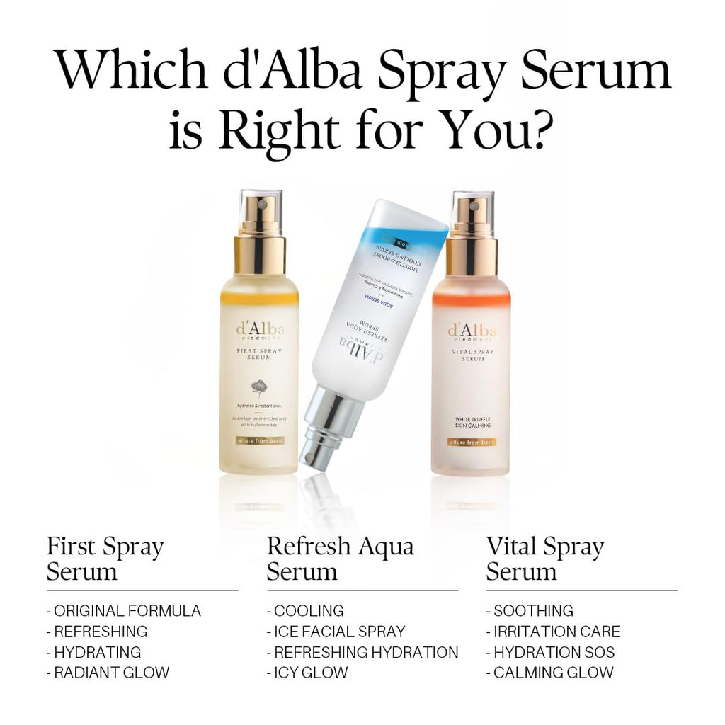 d'alba Piedmont Italian White Truffle First Spray Serum, Vegan Skin Care, Light-weight Face Moisturizer, Glow Serum for Radiant Skin, Non Comedogenic, All In One Mist, Korean Skin Care (3.38 fl oz.)