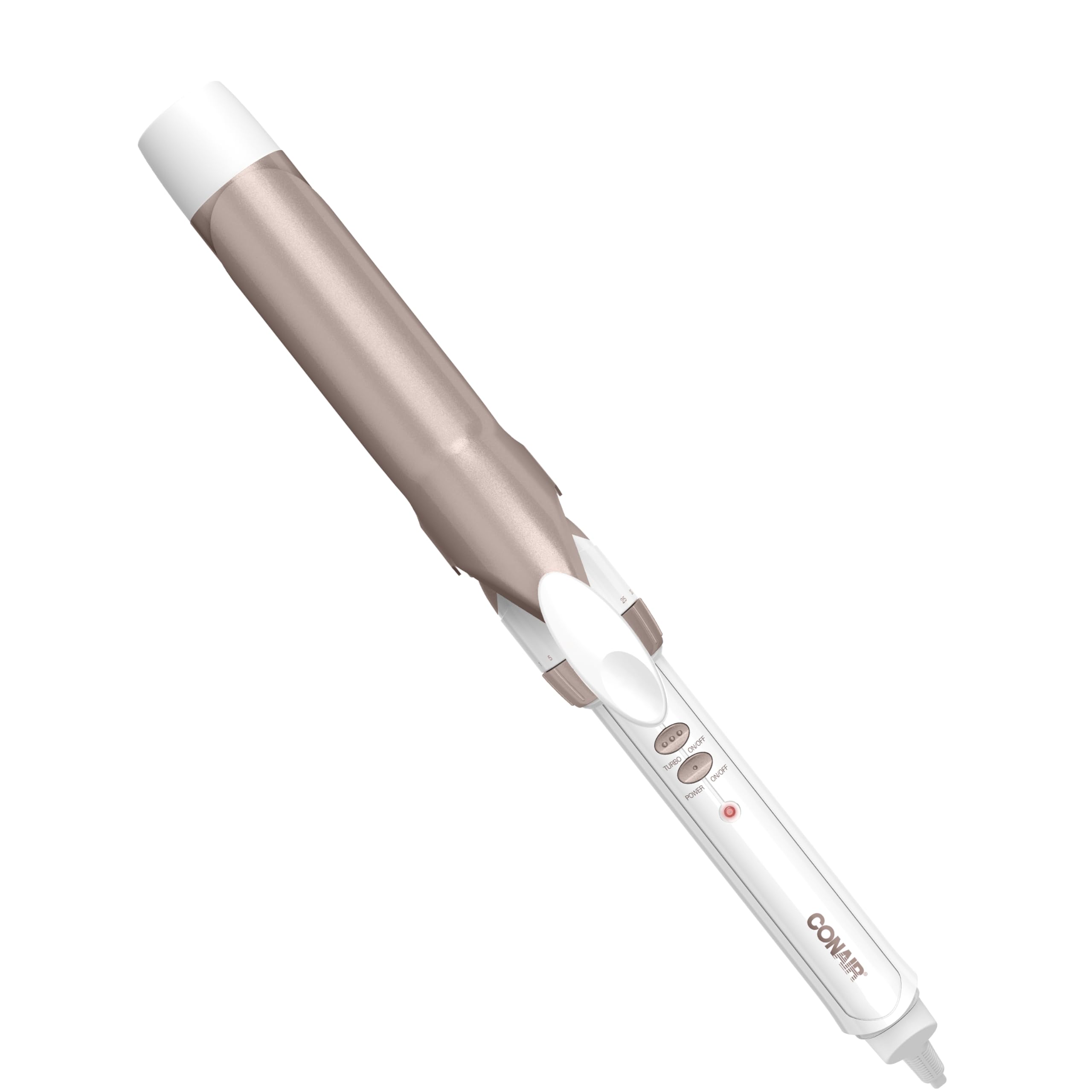 Conair Double Ceramic 1-Inch Curling Iron, 1-Inch Barrel Creates Classic Curls, Hair Curler for Use on Short, Medium, & Long Hair, White/Rose Gold