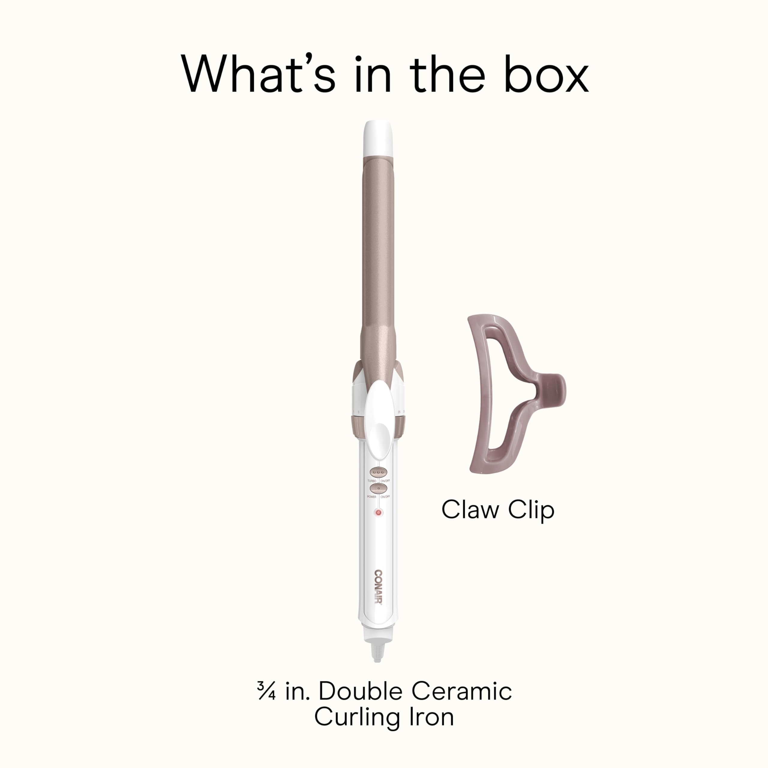 Conair Double Ceramic 1-Inch Curling Iron, 1-Inch Barrel Creates Classic Curls, Hair Curler for Use on Short, Medium, & Long Hair, White/Rose Gold