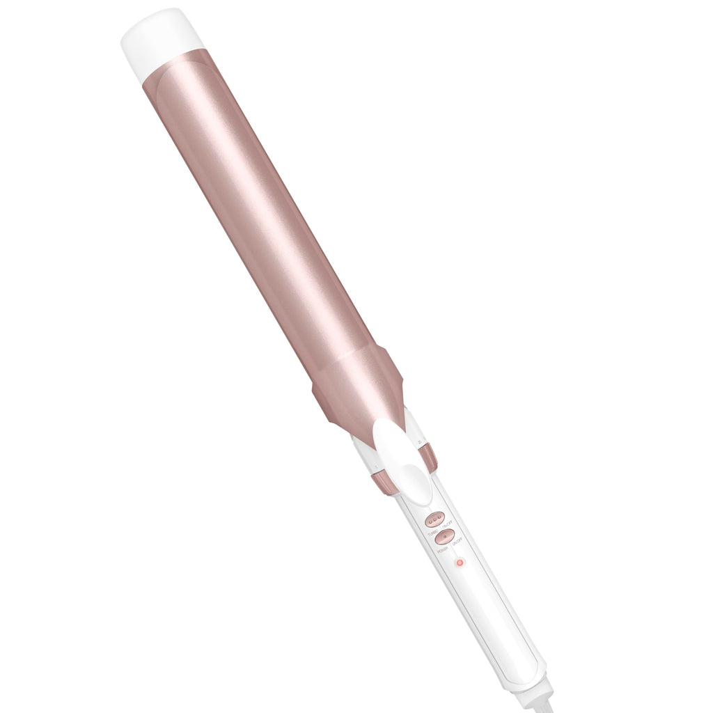 Conair Double Ceramic 1-Inch Curling Iron, 1-Inch Barrel Creates Classic Curls, Hair Curler for Use on Short, Medium, & Long Hair, White/Rose Gold