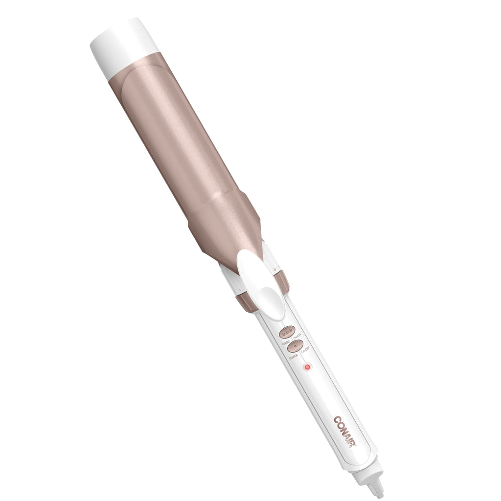 Conair Double Ceramic 1-Inch Curling Iron, 1-Inch Barrel Creates Classic Curls, Hair Curler for Use on Short, Medium, & Long Hair, White/Rose Gold
