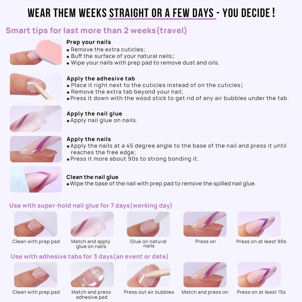 BTArtbox Square Ombre Press On Nails -Soft Gel Press On Nails Short with Nail Glue, 16 Sizes - 32 Reusable Fake Nails Kit, Vanilla Cream