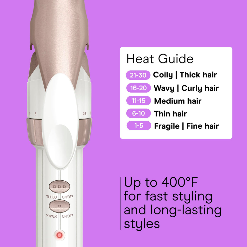 Conair Double Ceramic 1-Inch Curling Iron, 1-Inch Barrel Creates Classic Curls, Hair Curler for Use on Short, Medium, & Long Hair, White/Rose Gold
