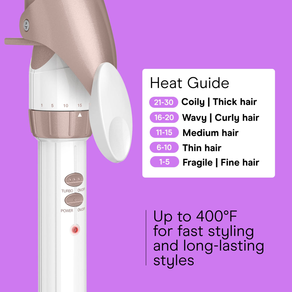Conair Double Ceramic 1-Inch Curling Iron, 1-Inch Barrel Creates Classic Curls, Hair Curler for Use on Short, Medium, & Long Hair, White/Rose Gold