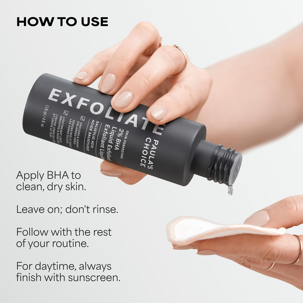 Paula's Choice SKIN PERFECTING 2% BHA Liquid Exfoliant with Salicylic Acid, Facial Polish for Pores, Wrinkles & Fine Lines, Suitable for Blackhead-Prone Skin, Fragrance-Free