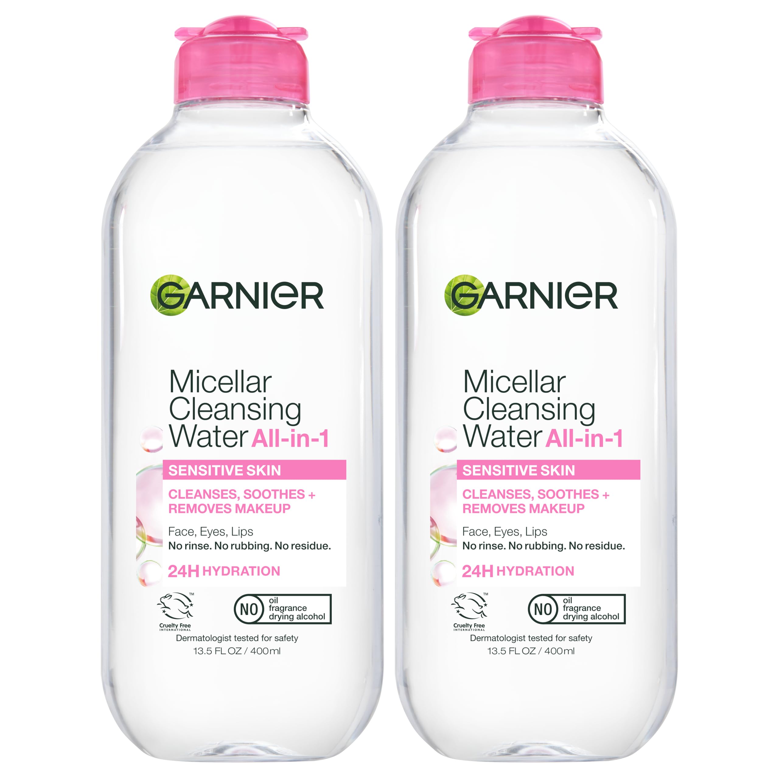 Garnier Micellar Cleansing Water, All-in-1 Makeup Remover and Facial Cleanser, For All Skin Types, 3.4 Fl Oz (100mL), 1 Count (Packaging May Vary)