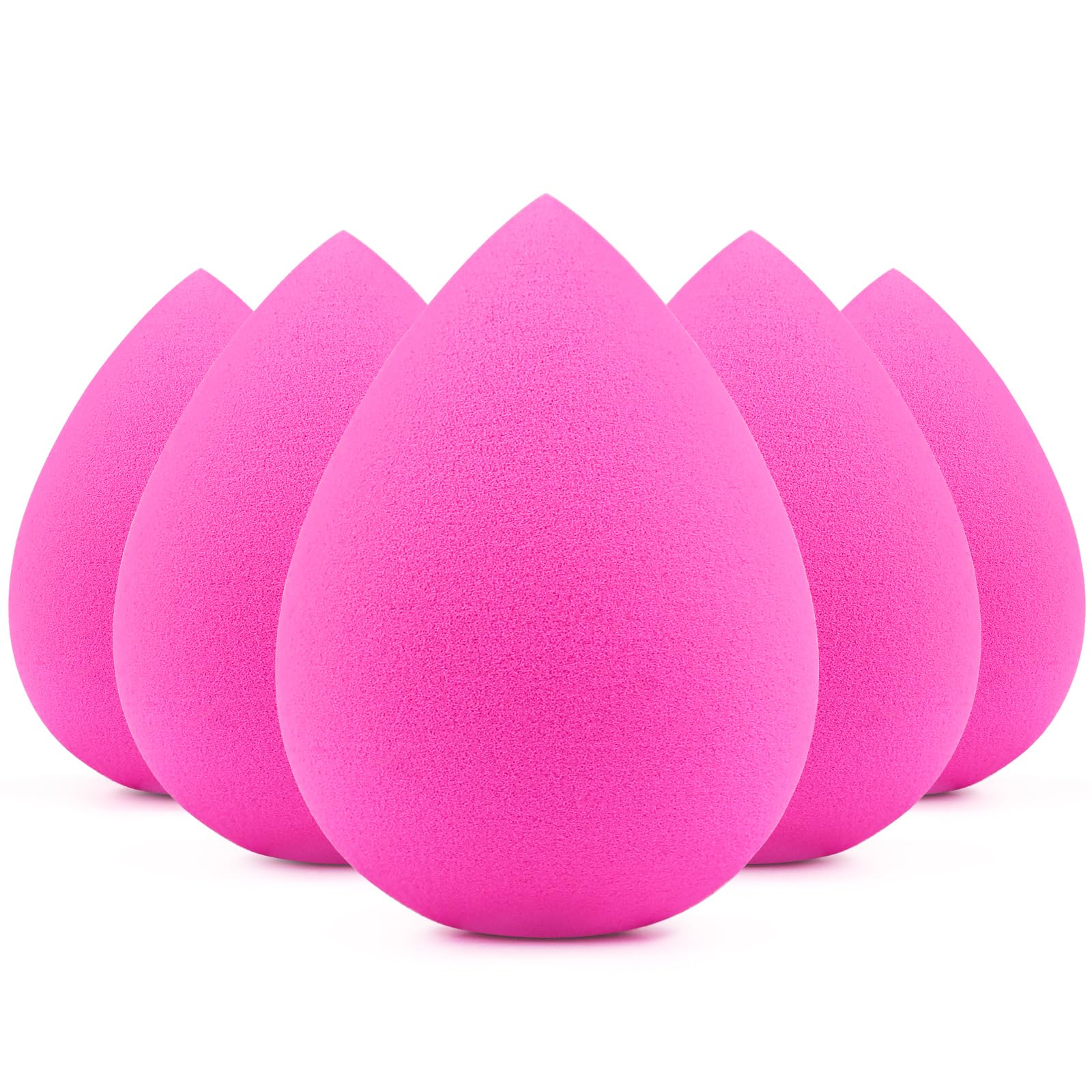 BEAKEY Makeup Sponge Set 5 Pack Micro Porous Low Absorption Soft Latex Free Foundation Beauty Sponges & Blenders for Powder Cream