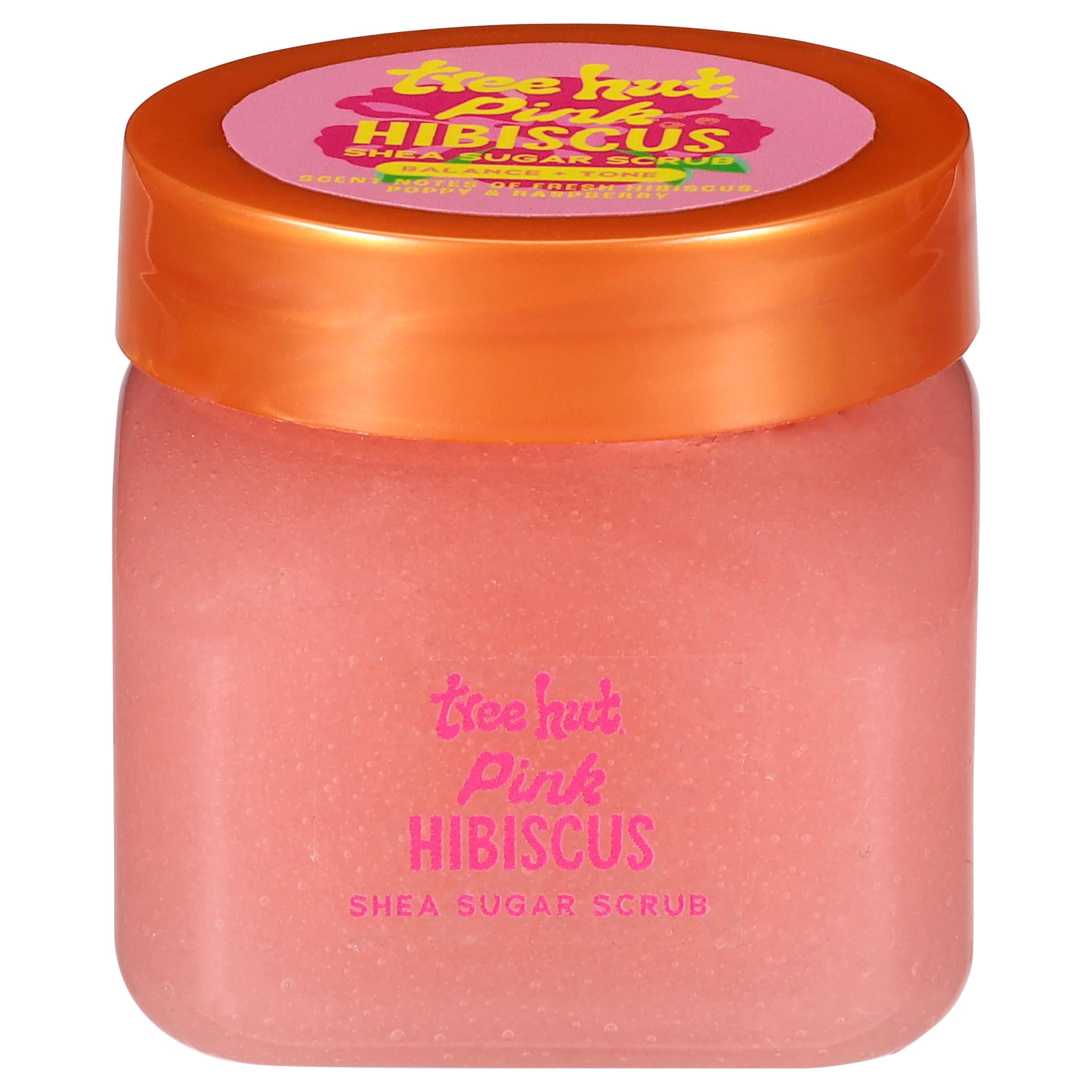Tree Hut Pink Hibiscus Body Scrub, Exfoliating & Hydrating Sugar Scrub with Shea Butter & Essential Oils, Smooth Skin, Body Exfoliator For All Skin Types, Self Care Gifts for Women, Vegan, 18 Oz