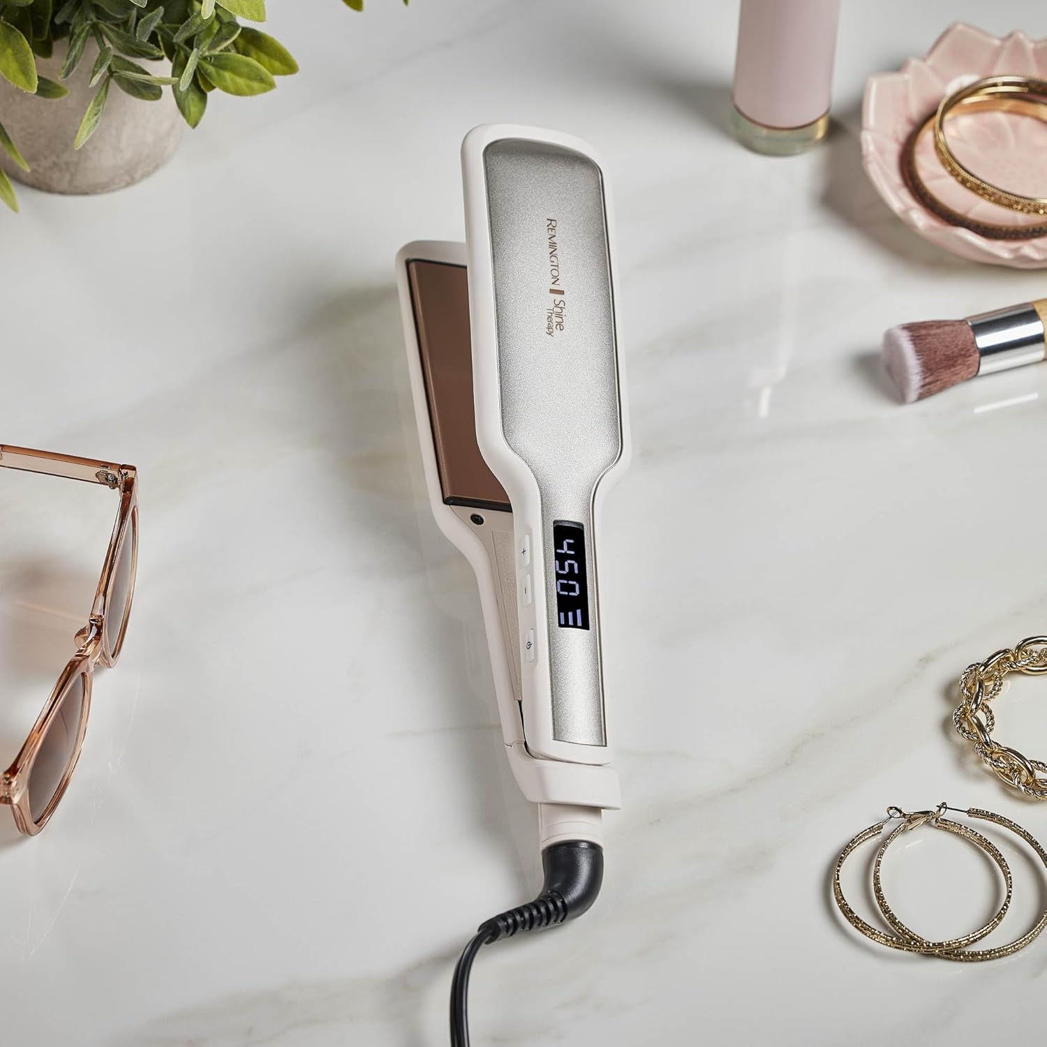 Remington Shine Therapy 1 inch Hair Straightener Iron, Flat Iron Infused with Argan Oil & Keratin, Professional Ceramic Flat Iron for Less Frizz, Shines and Smooth, Styling Tools