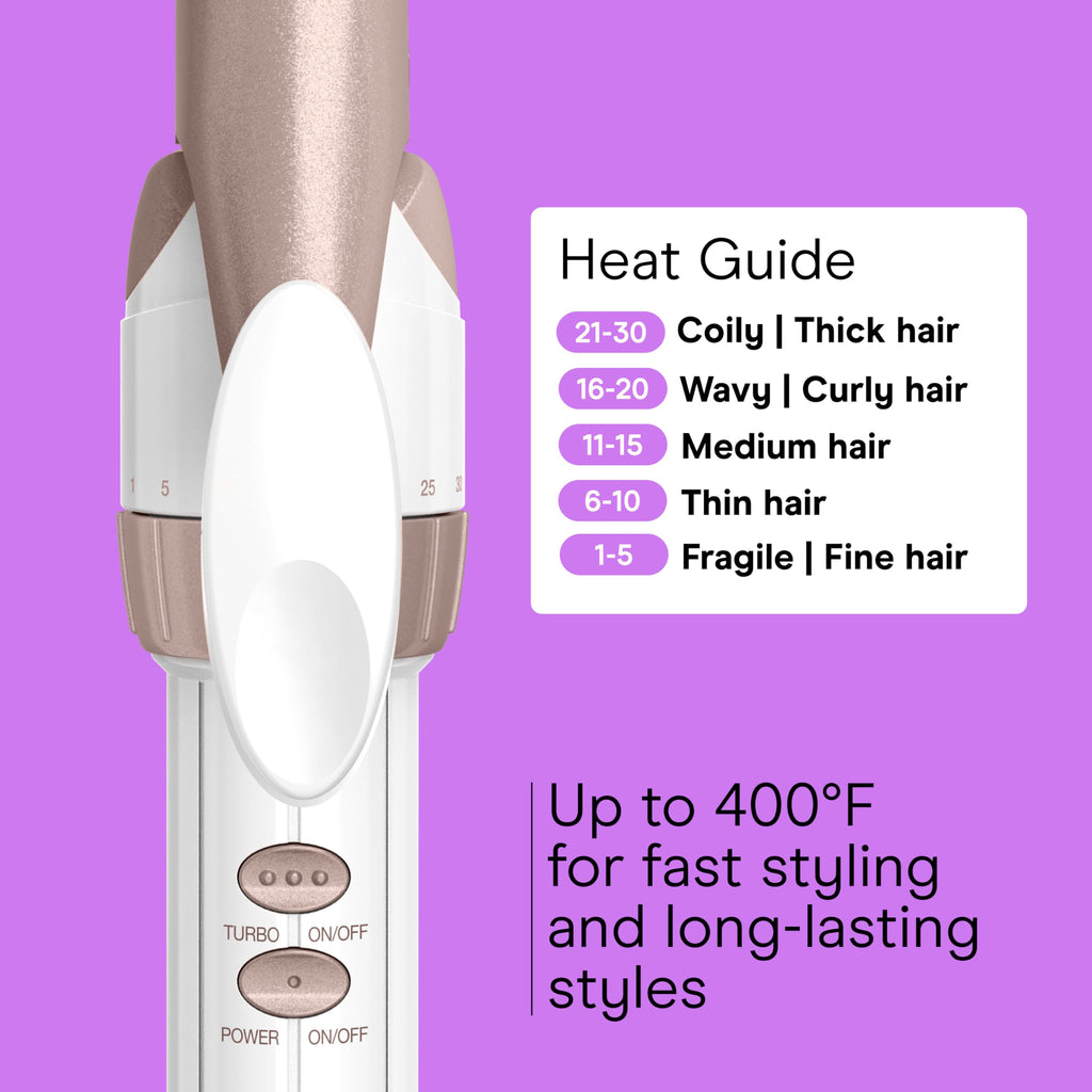 Conair Double Ceramic 1-Inch Curling Iron, 1-Inch Barrel Creates Classic Curls, Hair Curler for Use on Short, Medium, & Long Hair, White/Rose Gold