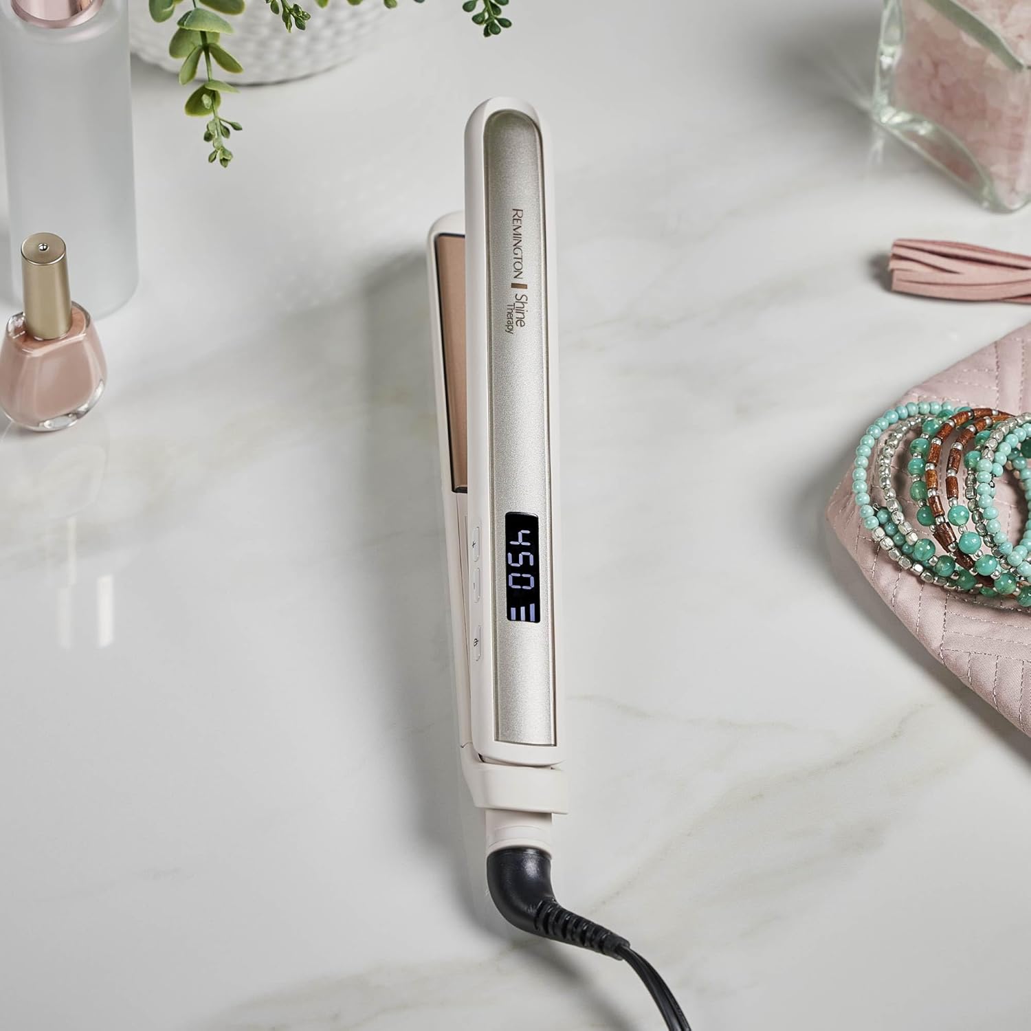 Remington Shine Therapy 1 inch Hair Straightener Iron, Flat Iron Infused with Argan Oil & Keratin, Professional Ceramic Flat Iron for Less Frizz, Shines and Smooth, Styling Tools