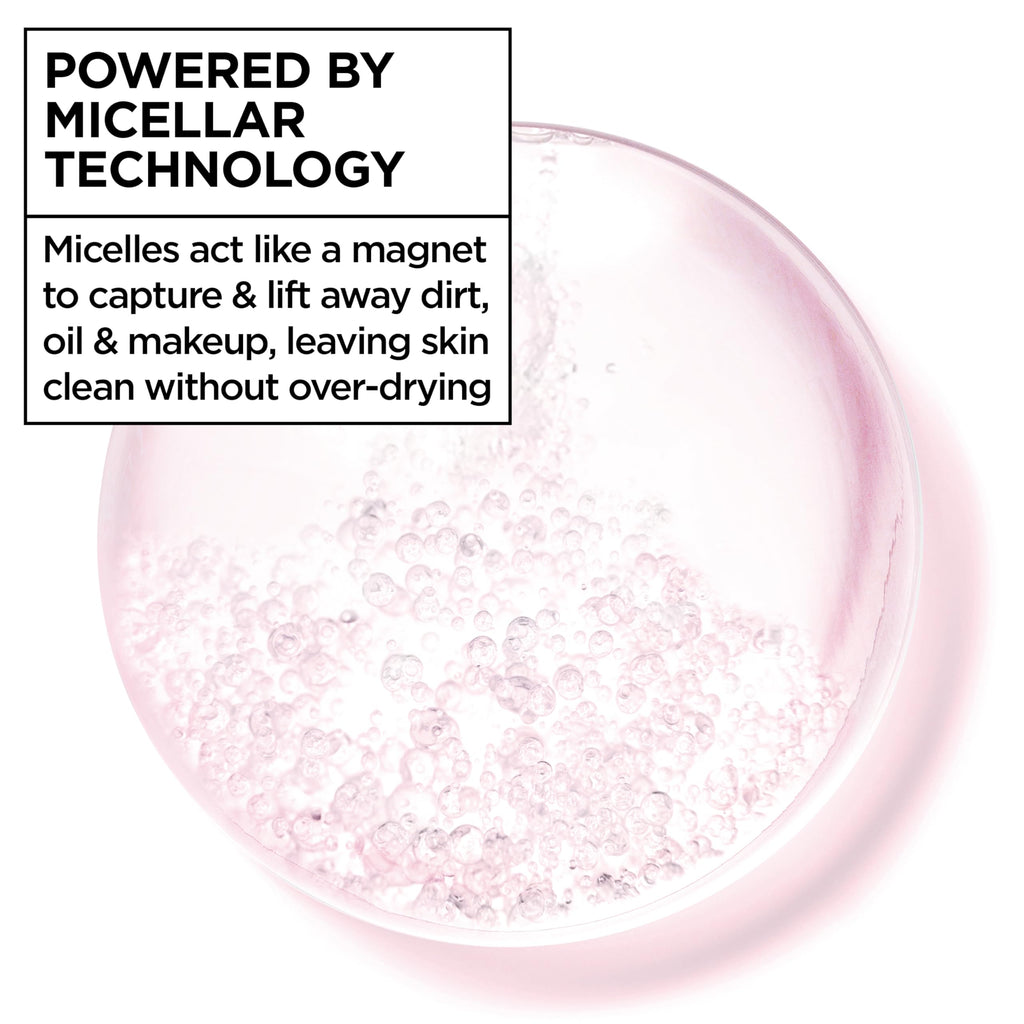 Garnier Micellar Cleansing Water, All-in-1 Makeup Remover and Facial Cleanser, For All Skin Types, 3.4 Fl Oz (100mL), 1 Count (Packaging May Vary)