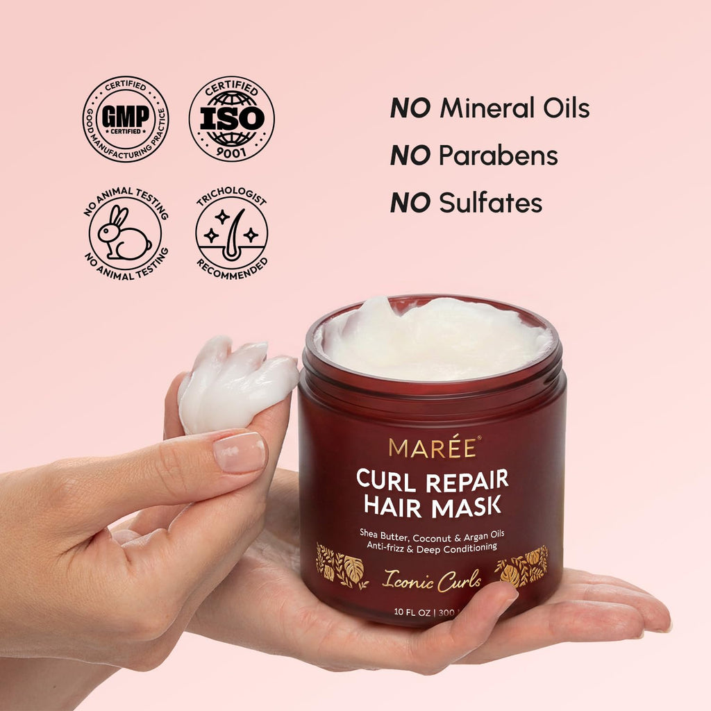 MAREE Deep Conditioning Hair Mask for Damaged Hair Treatment – Keratin Hair Care for Hydrating Growth Repair Moisturizing – Dry Curly Color Refreshing – Tratamiento Mascarilla Para el Cabello Seco