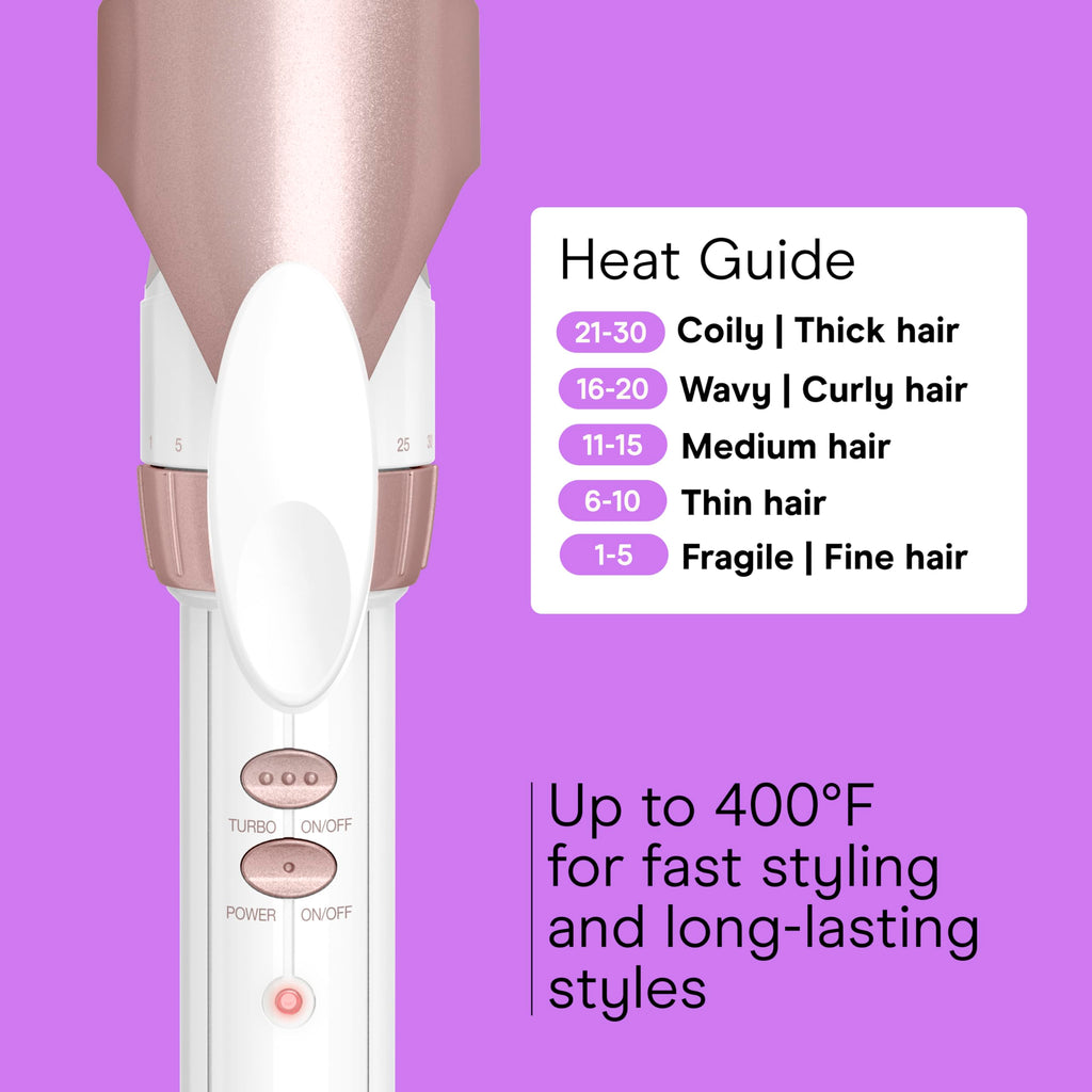Conair Double Ceramic 1-Inch Curling Iron, 1-Inch Barrel Creates Classic Curls, Hair Curler for Use on Short, Medium, & Long Hair, White/Rose Gold