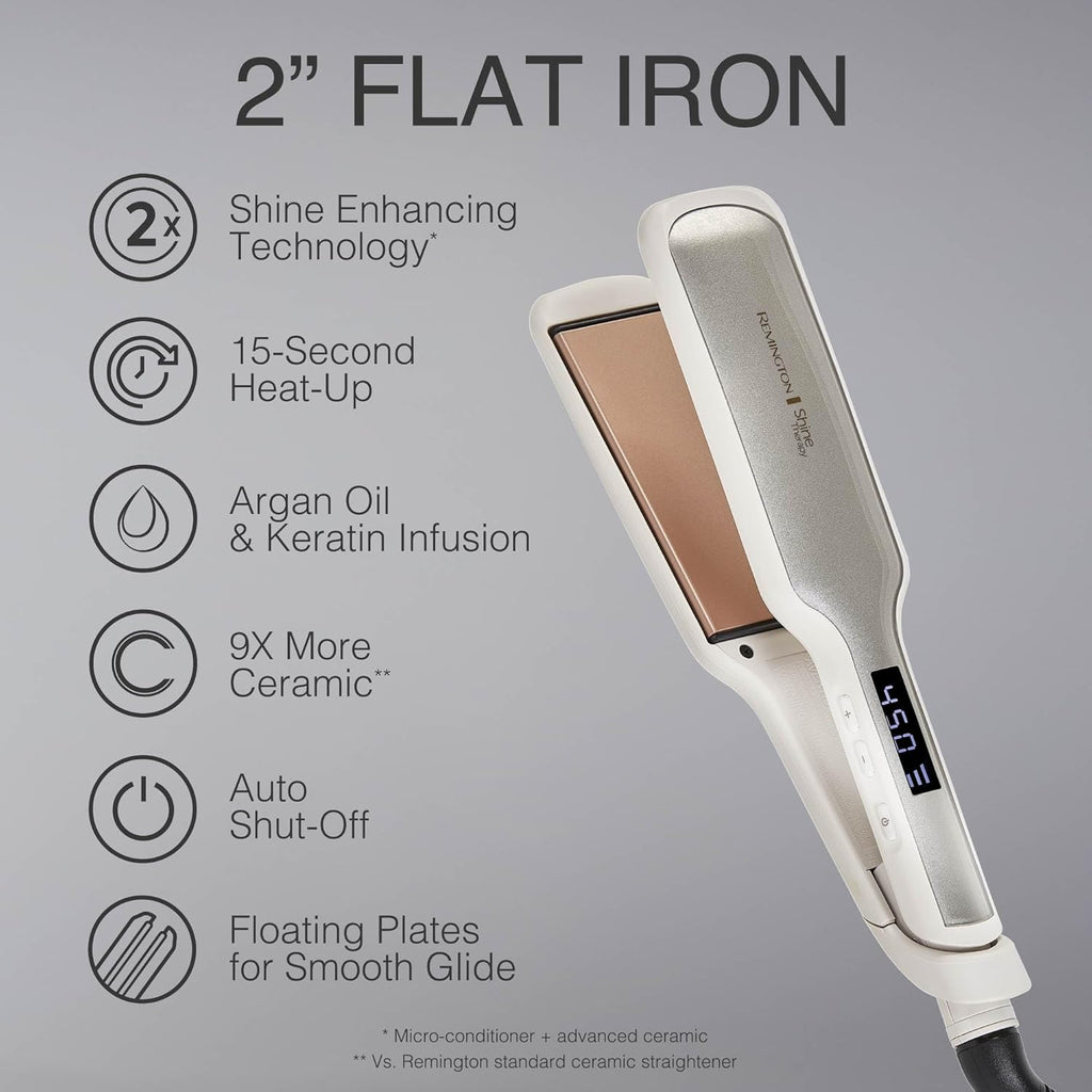 Remington Shine Therapy 1 inch Hair Straightener Iron, Flat Iron Infused with Argan Oil & Keratin, Professional Ceramic Flat Iron for Less Frizz, Shines and Smooth, Styling Tools