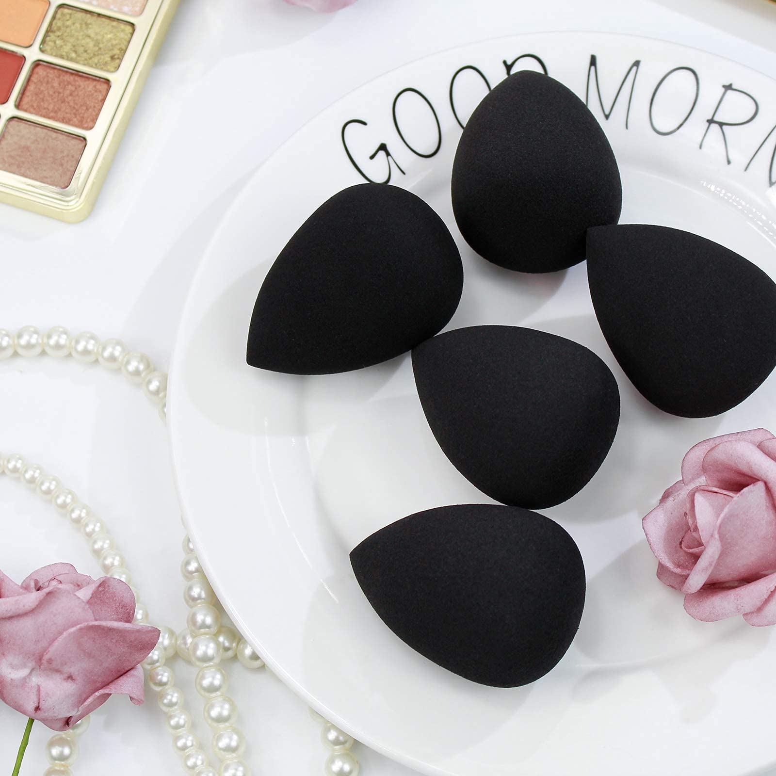 BEAKEY Makeup Sponge Set 5 Pack Micro Porous Low Absorption Soft Latex Free Foundation Beauty Sponges & Blenders for Powder Cream