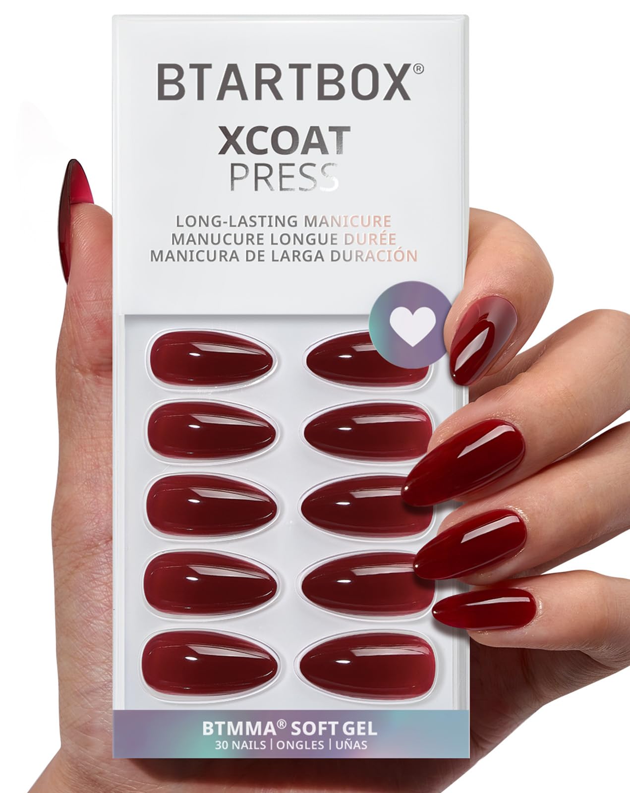 BTArtbox Square Ombre Press On Nails -Soft Gel Press On Nails Short with Nail Glue, 16 Sizes - 32 Reusable Fake Nails Kit, Vanilla Cream