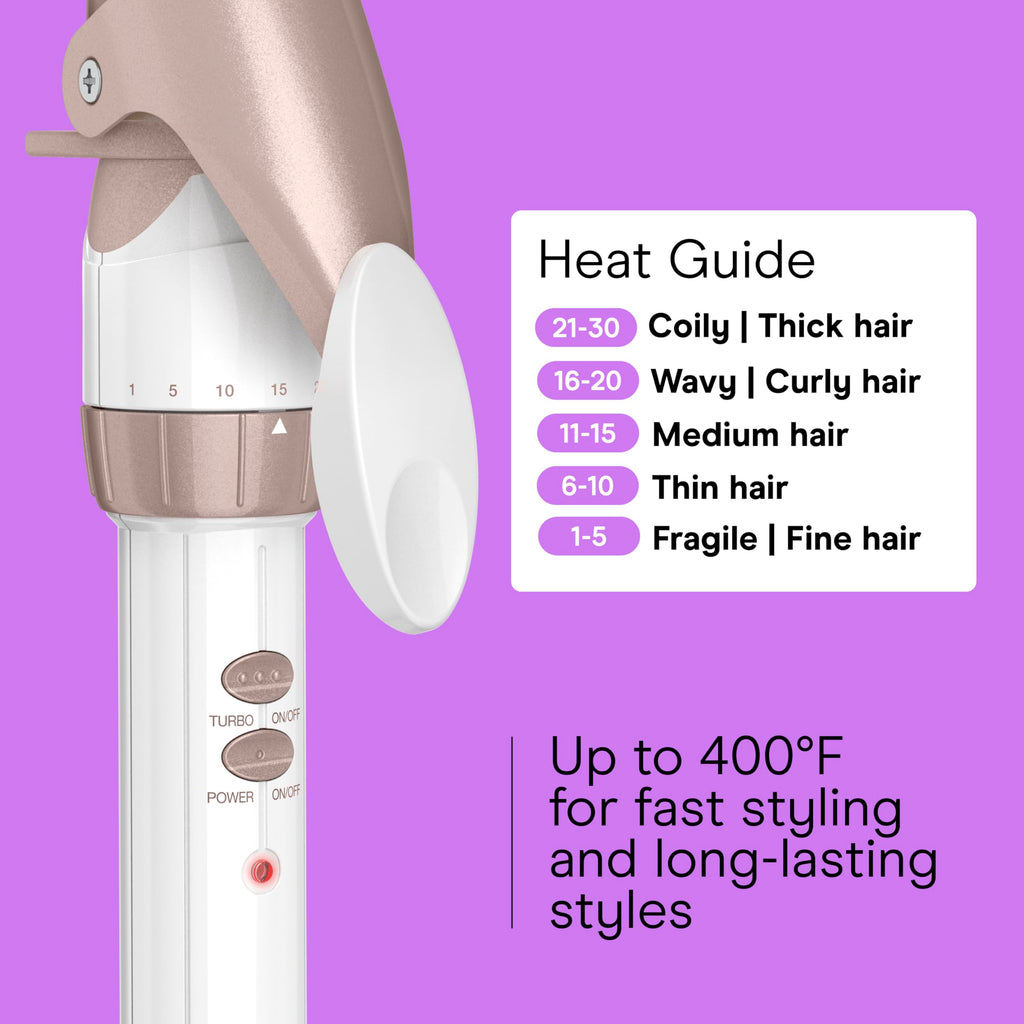 Conair Double Ceramic 1-Inch Curling Iron, 1-Inch Barrel Creates Classic Curls, Hair Curler for Use on Short, Medium, & Long Hair, White/Rose Gold