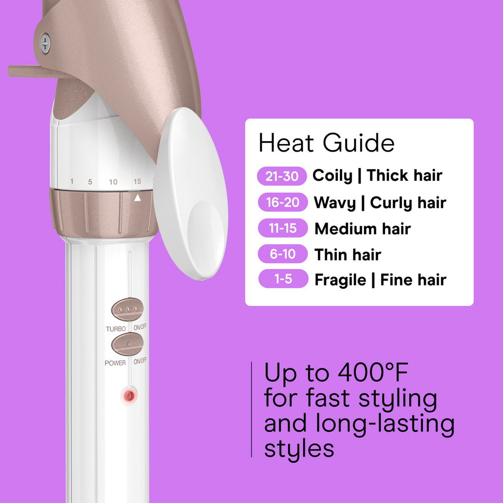 Conair Double Ceramic 1-Inch Curling Iron, 1-Inch Barrel Creates Classic Curls, Hair Curler for Use on Short, Medium, & Long Hair, White/Rose Gold