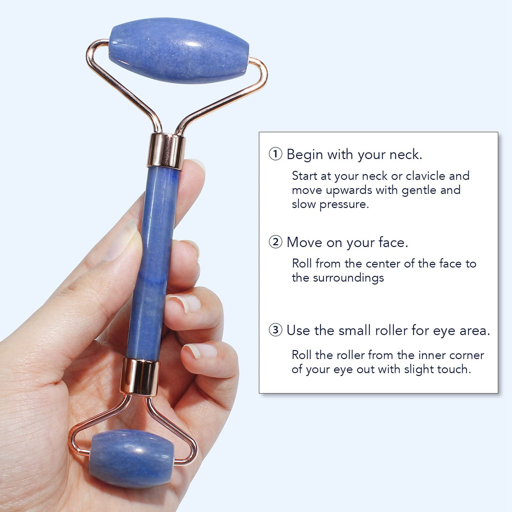 BAIMEI IcyMe Rose Quartz Roller & Gua Sha Set, Cooling Face Roller for Depuffing & Lymphatic Massage, Sculpting Tool for Face, Eyes & Neck, Smooth Skincare Gift for Women and Men