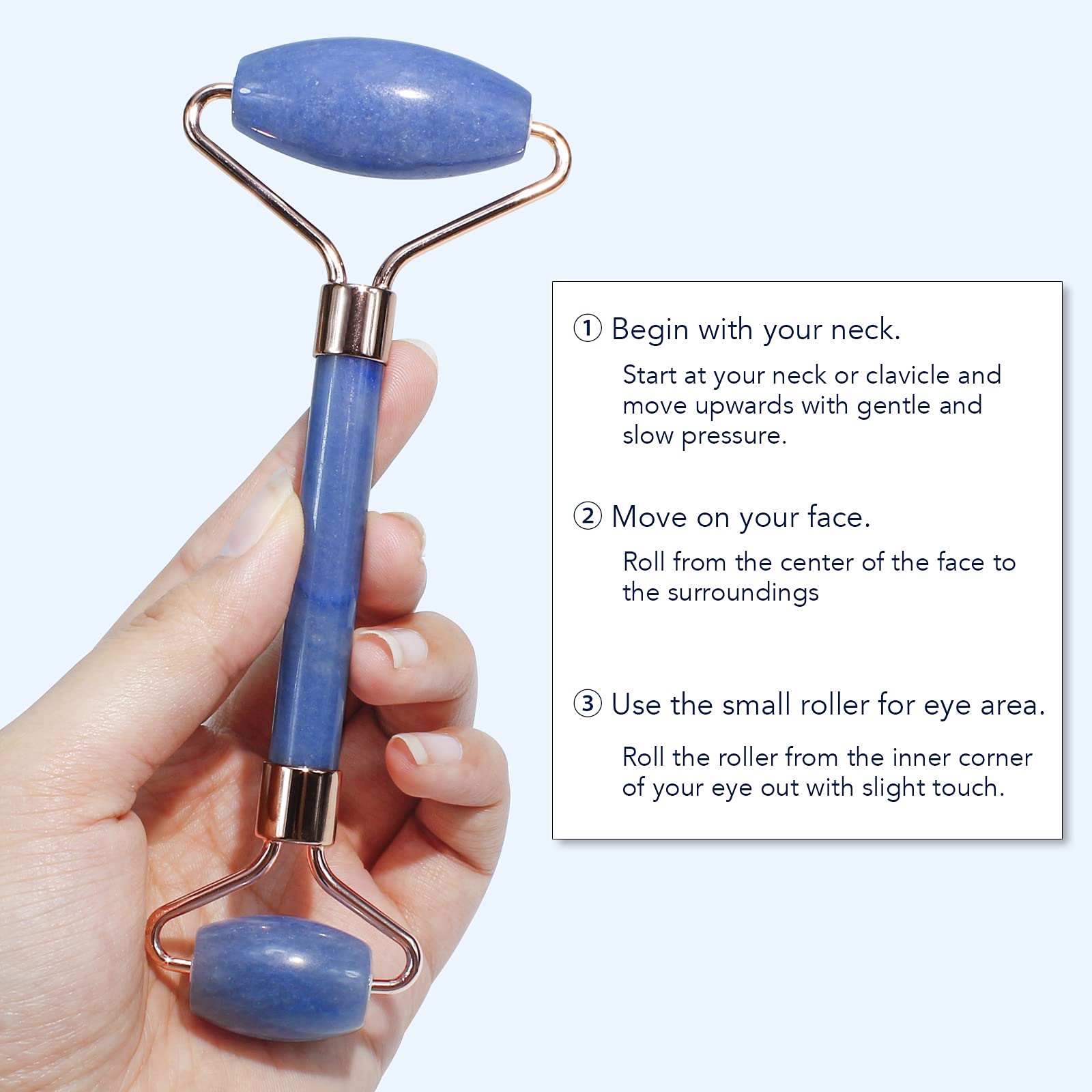 BAIMEI IcyMe Rose Quartz Roller & Gua Sha Set, Cooling Face Roller for Depuffing & Lymphatic Massage, Sculpting Tool for Face, Eyes & Neck, Smooth Skincare Gift for Women and Men