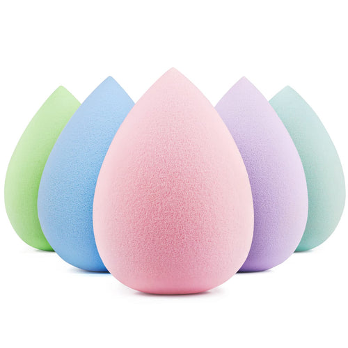 BEAKEY Makeup Sponge Set 5 Pack Micro Porous Low Absorption Soft Latex Free Foundation Beauty Sponges & Blenders for Powder Cream