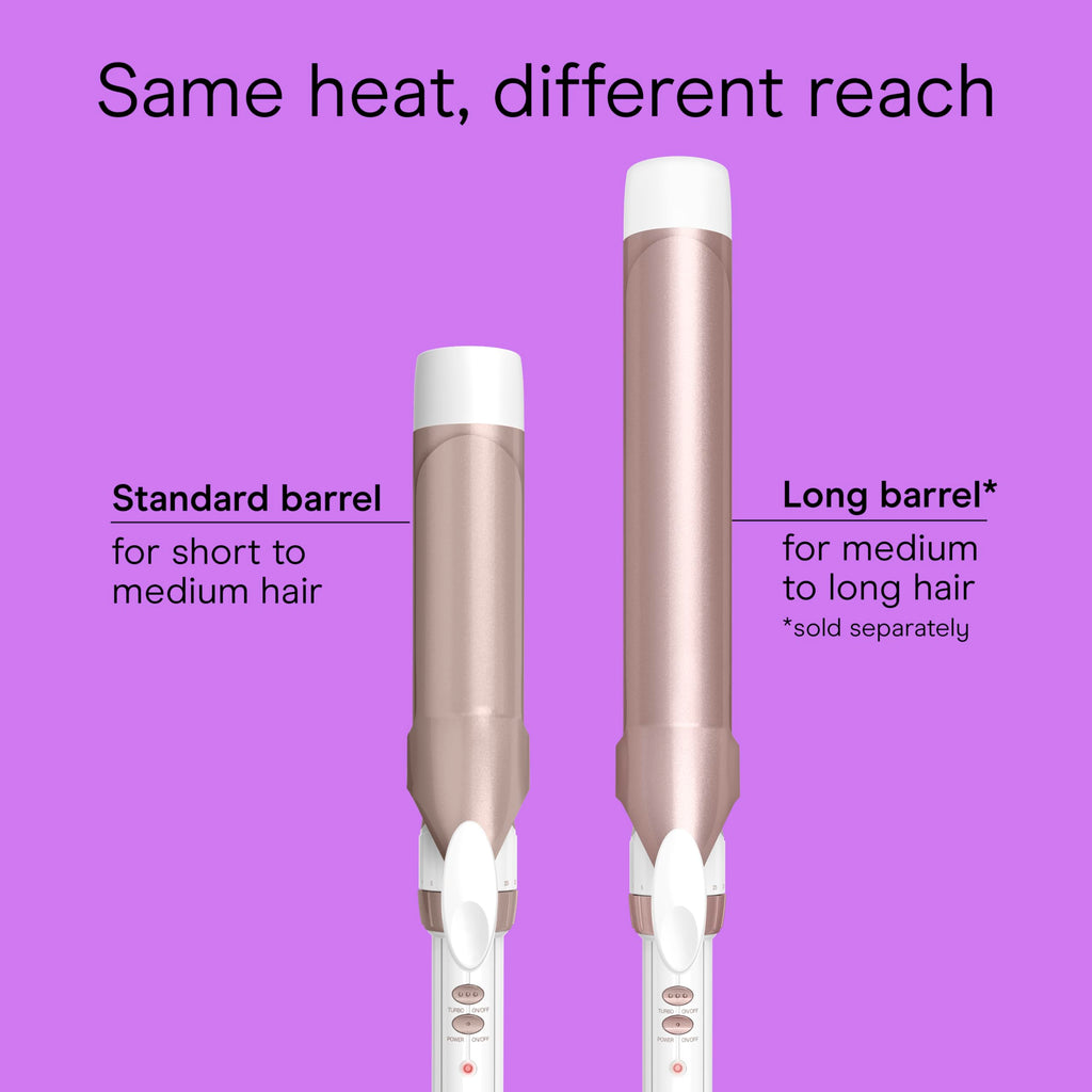Conair Double Ceramic 1-Inch Curling Iron, 1-Inch Barrel Creates Classic Curls, Hair Curler for Use on Short, Medium, & Long Hair, White/Rose Gold