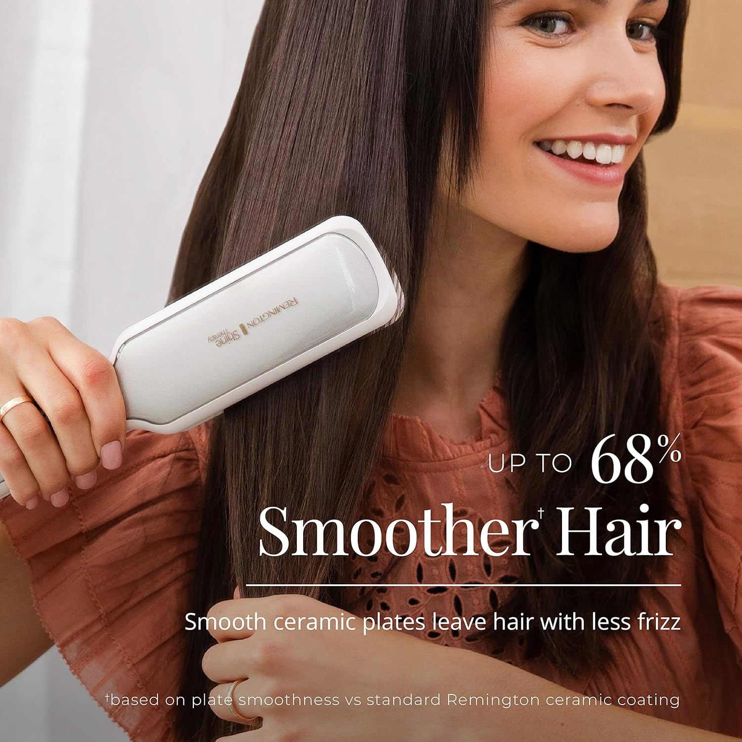 Remington Shine Therapy 1 inch Hair Straightener Iron, Flat Iron Infused with Argan Oil & Keratin, Professional Ceramic Flat Iron for Less Frizz, Shines and Smooth, Styling Tools