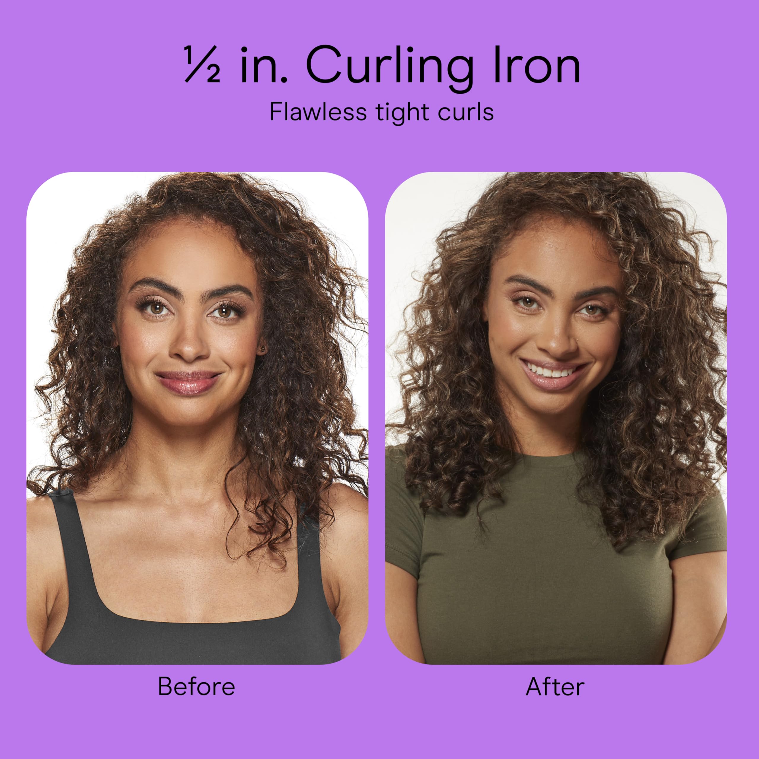 Conair Double Ceramic 1-Inch Curling Iron, 1-Inch Barrel Creates Classic Curls, Hair Curler for Use on Short, Medium, & Long Hair, White/Rose Gold