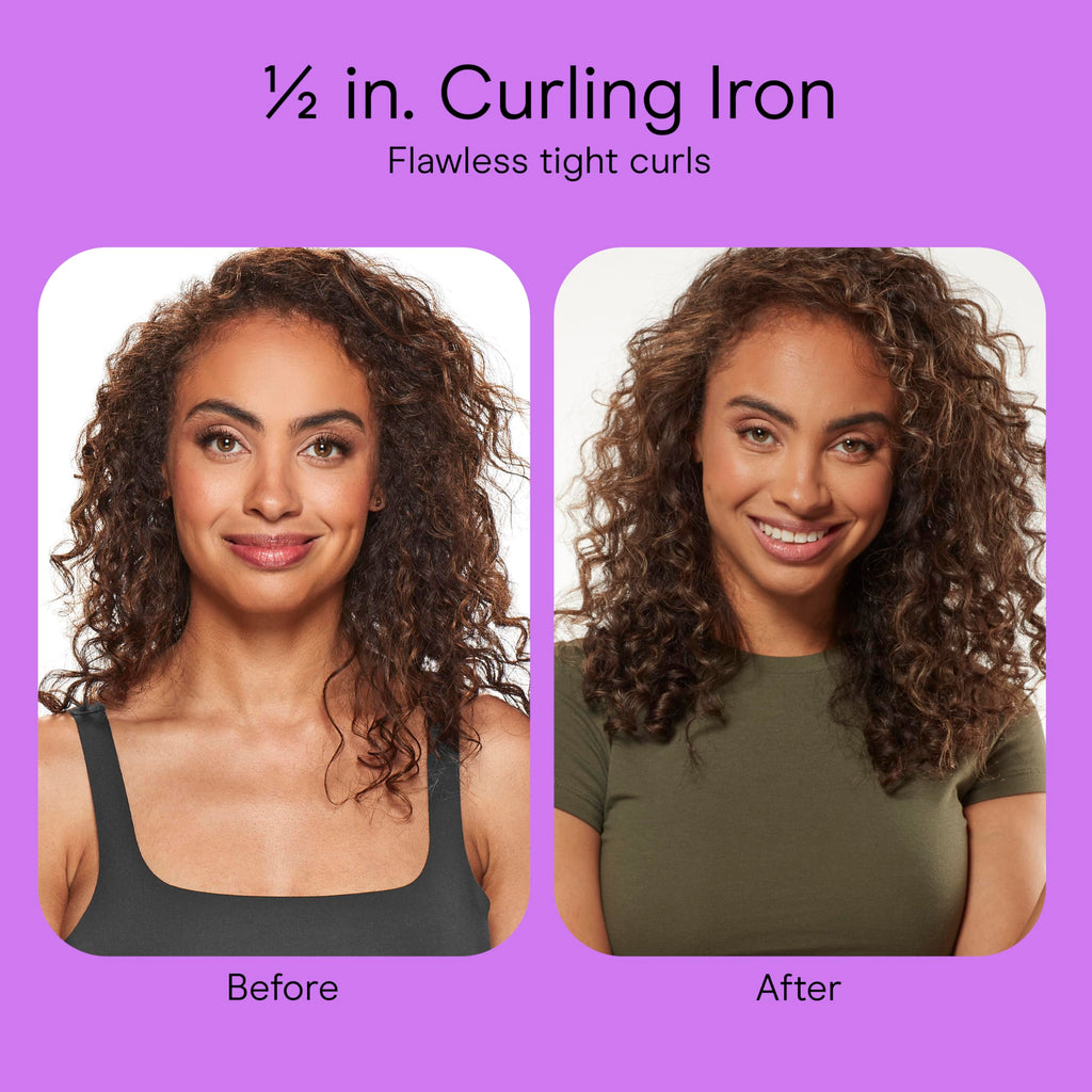 Conair Double Ceramic 1-Inch Curling Iron, 1-Inch Barrel Creates Classic Curls, Hair Curler for Use on Short, Medium, & Long Hair, White/Rose Gold
