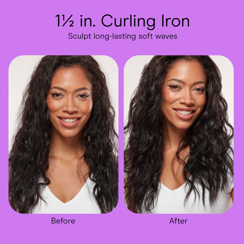 Conair Double Ceramic 1-Inch Curling Iron, 1-Inch Barrel Creates Classic Curls, Hair Curler for Use on Short, Medium, & Long Hair, White/Rose Gold