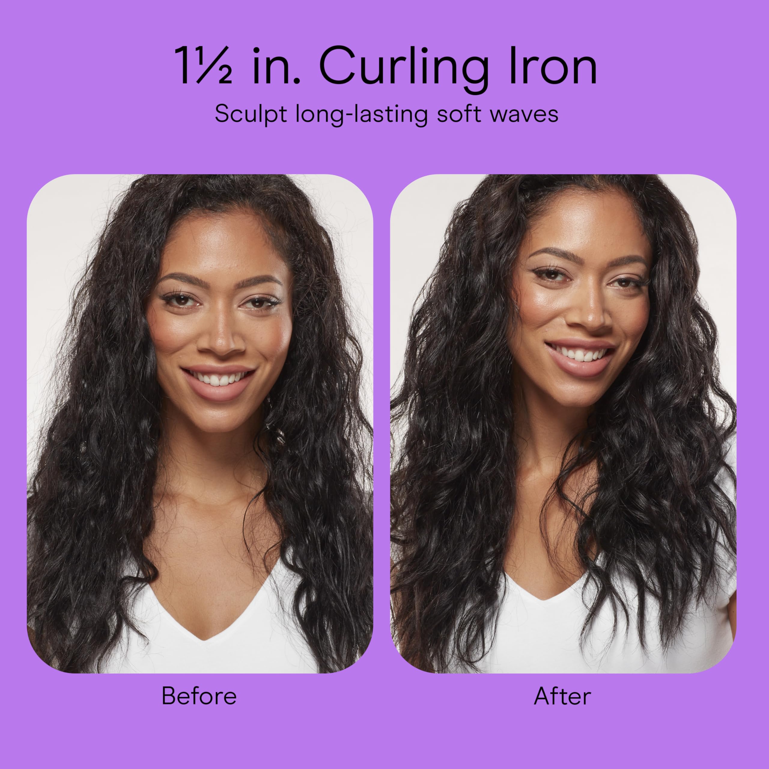 Conair Double Ceramic 1-Inch Curling Iron, 1-Inch Barrel Creates Classic Curls, Hair Curler for Use on Short, Medium, & Long Hair, White/Rose Gold