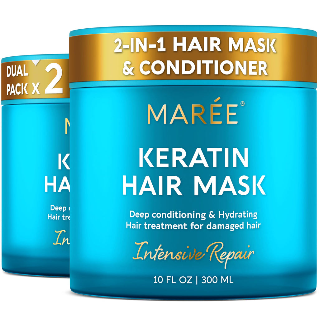 MAREE Deep Conditioning Hair Mask for Damaged Hair Treatment – Keratin Hair Care for Hydrating Growth Repair Moisturizing – Dry Curly Color Refreshing – Tratamiento Mascarilla Para el Cabello Seco