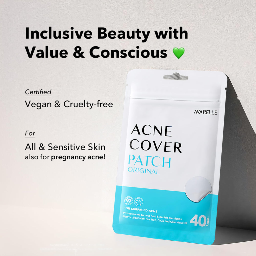 AVARELLE Pimple Patches for Face | Hydrocolloid Acne Patches for Covering Blemishes | Zit Patches with Tea Tree, Calendula, & Cica | HSA Store Eligible Items (10-14 mm, 80 Count)