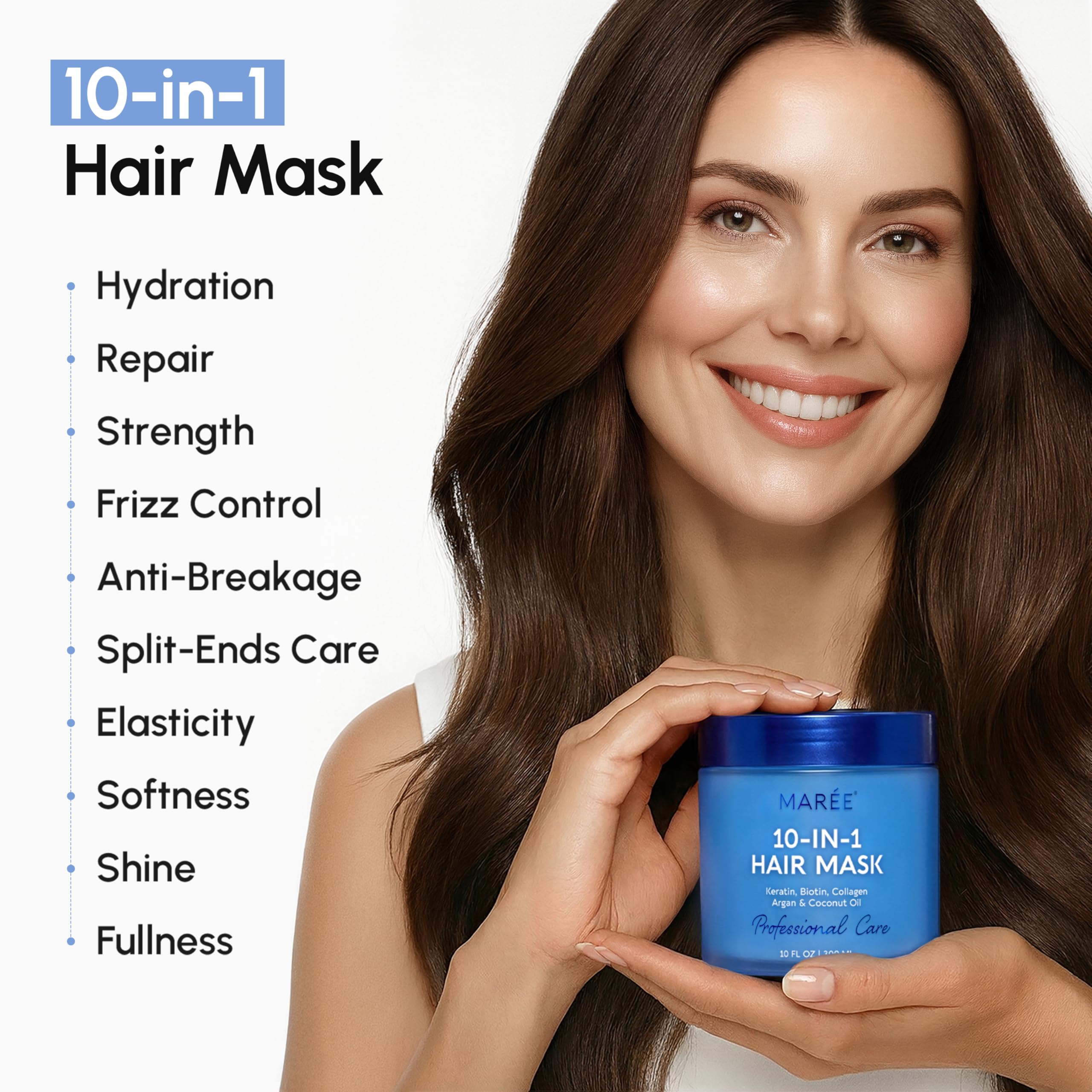 MAREE Deep Conditioning Hair Mask for Damaged Hair Treatment – Keratin Hair Care for Hydrating Growth Repair Moisturizing – Dry Curly Color Refreshing – Tratamiento Mascarilla Para el Cabello Seco